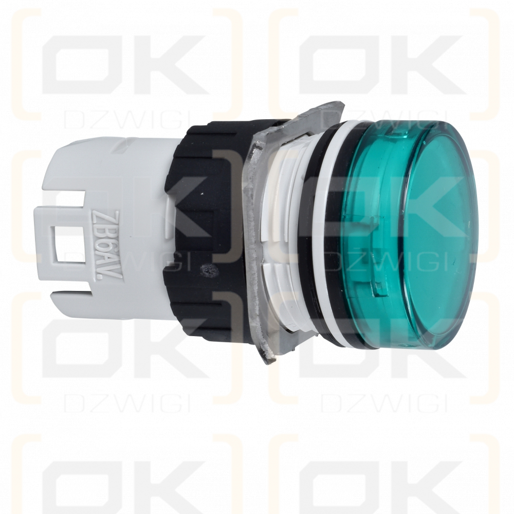 Green LED indicator light; 16mm