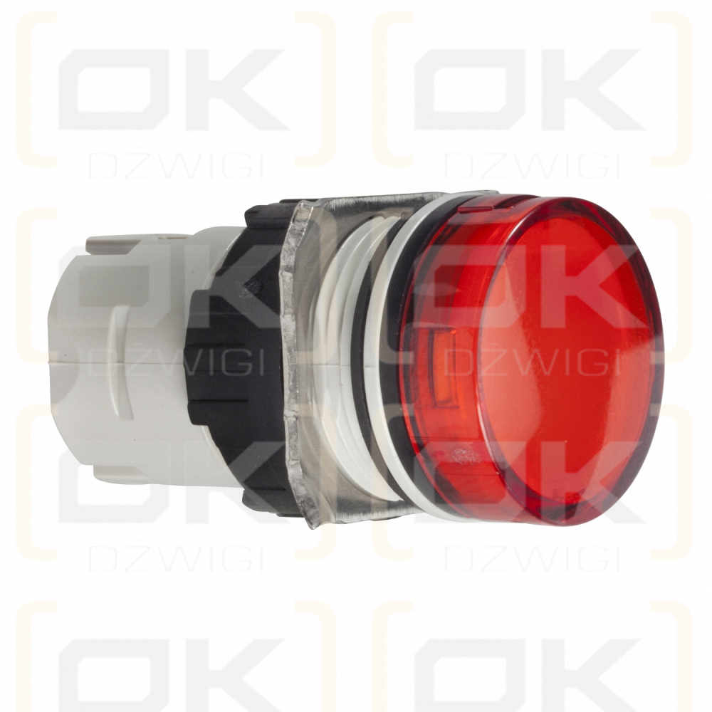 Red LED indicator light; 16mm