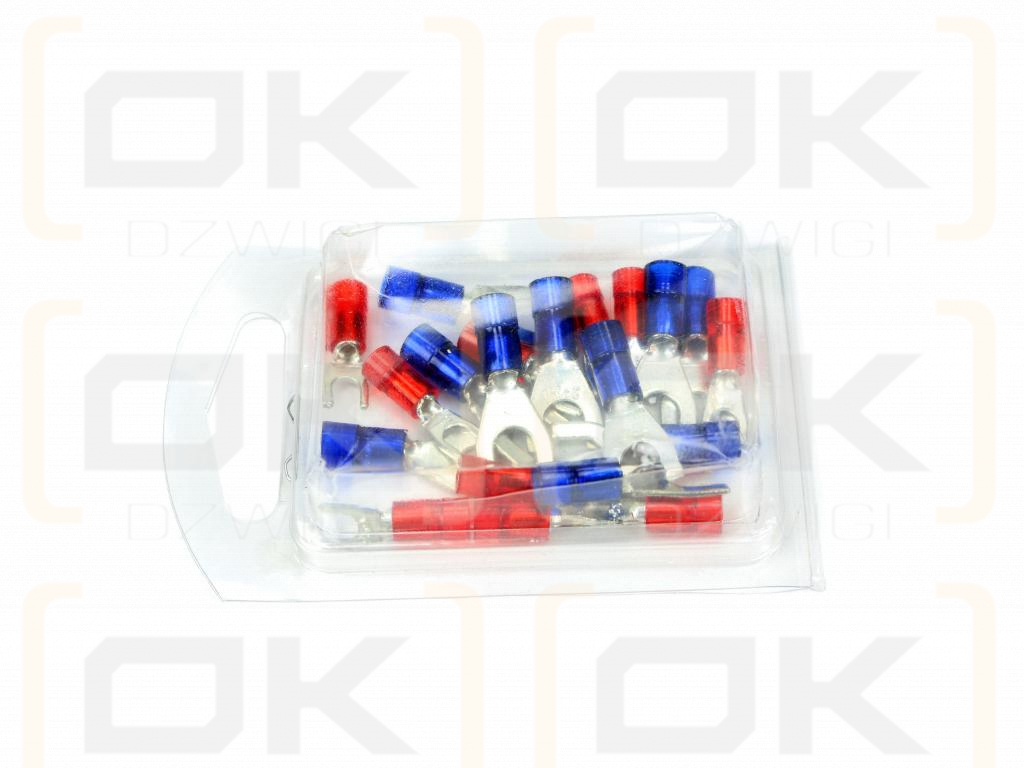 Końcówki widełkowe izolowane 1/M3,5 i 2,5/M4 (opak. 20 szt)