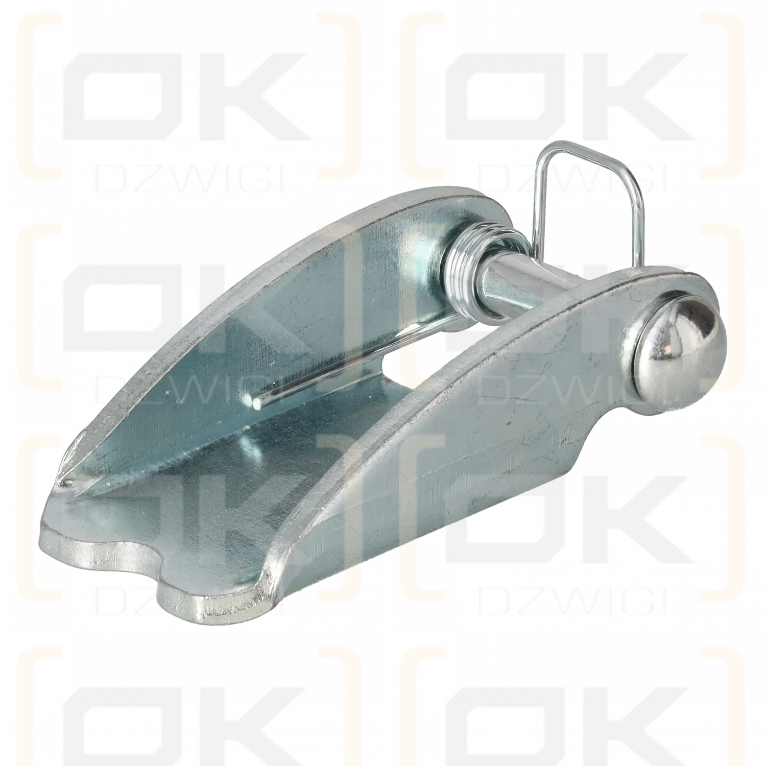 Un pestillo para un gancho giratorio de 13-8 mm