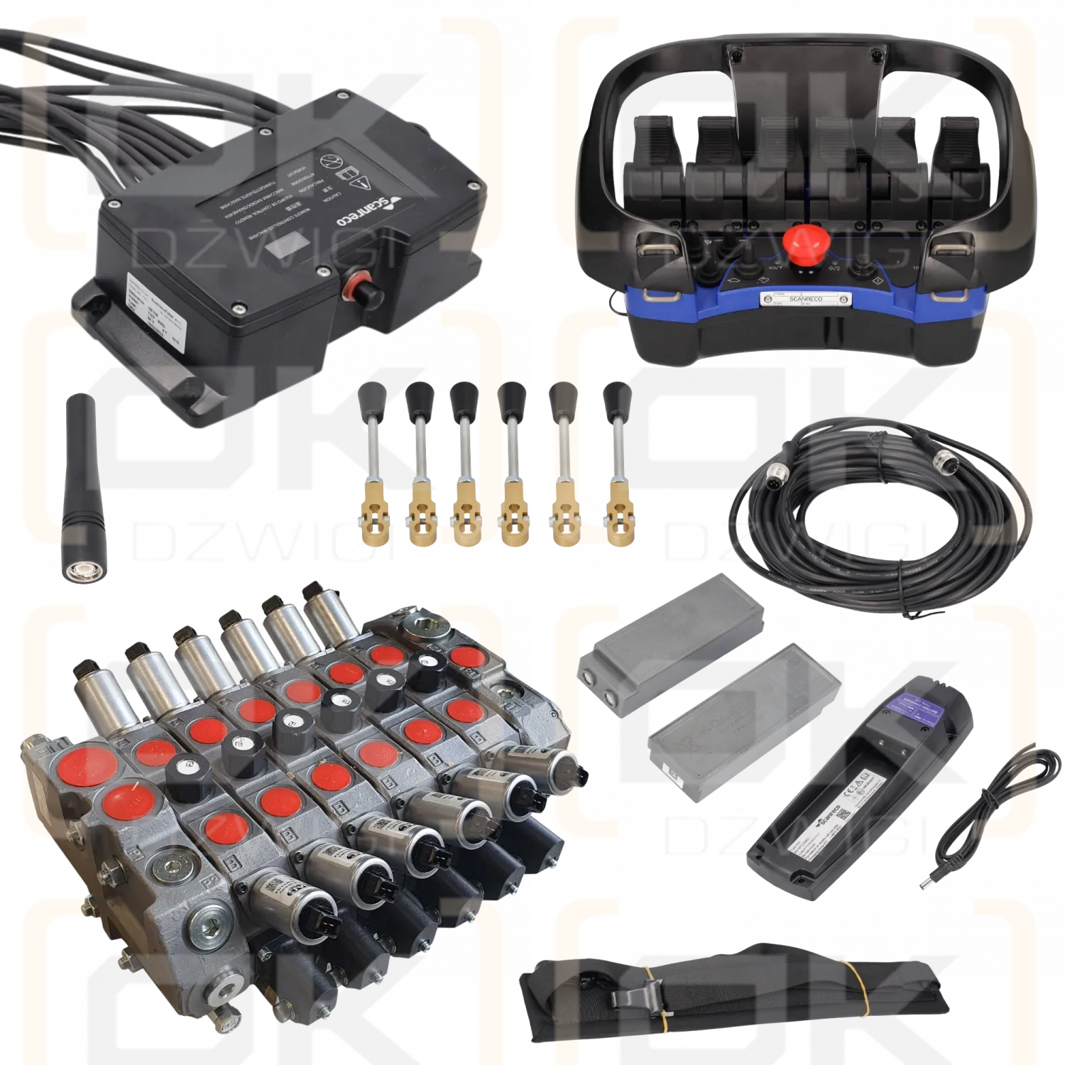 Funksteuerungs-Set mit Hydraulikverteiler G2B Mini + RSQ246 JPT 2-2-2 24VDC