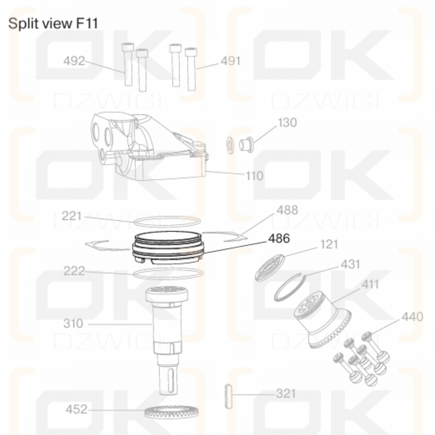 Podkładka prowadząca Parker F11-006 F11-010 F11-012 F11-014