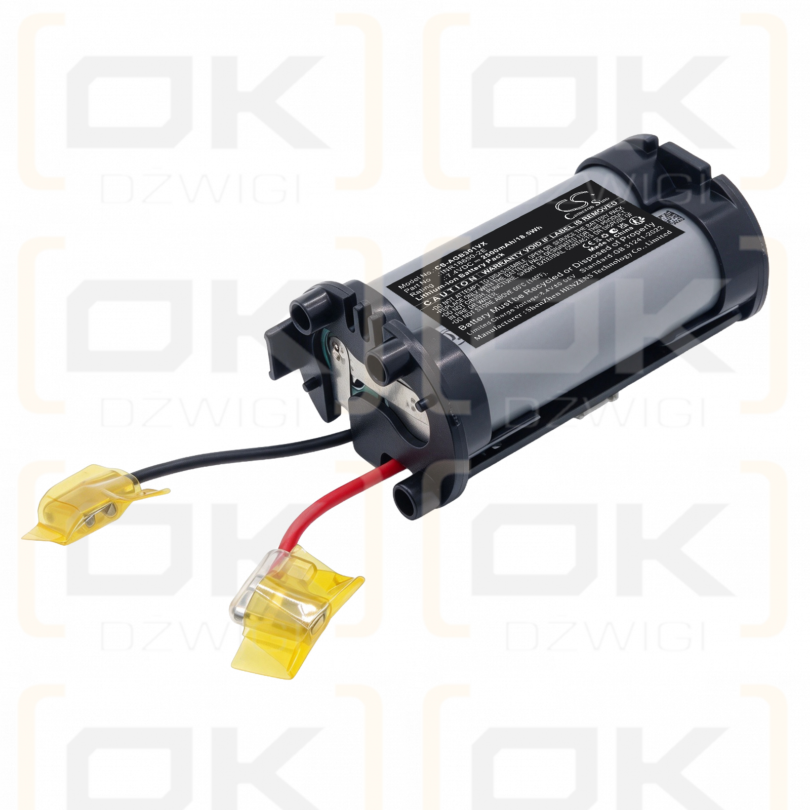 Ersatzakku für Electrolux ZGB3010 / INR18650-2E 2500 mAh Li-Ion 7,4 V (Cameron Sino)