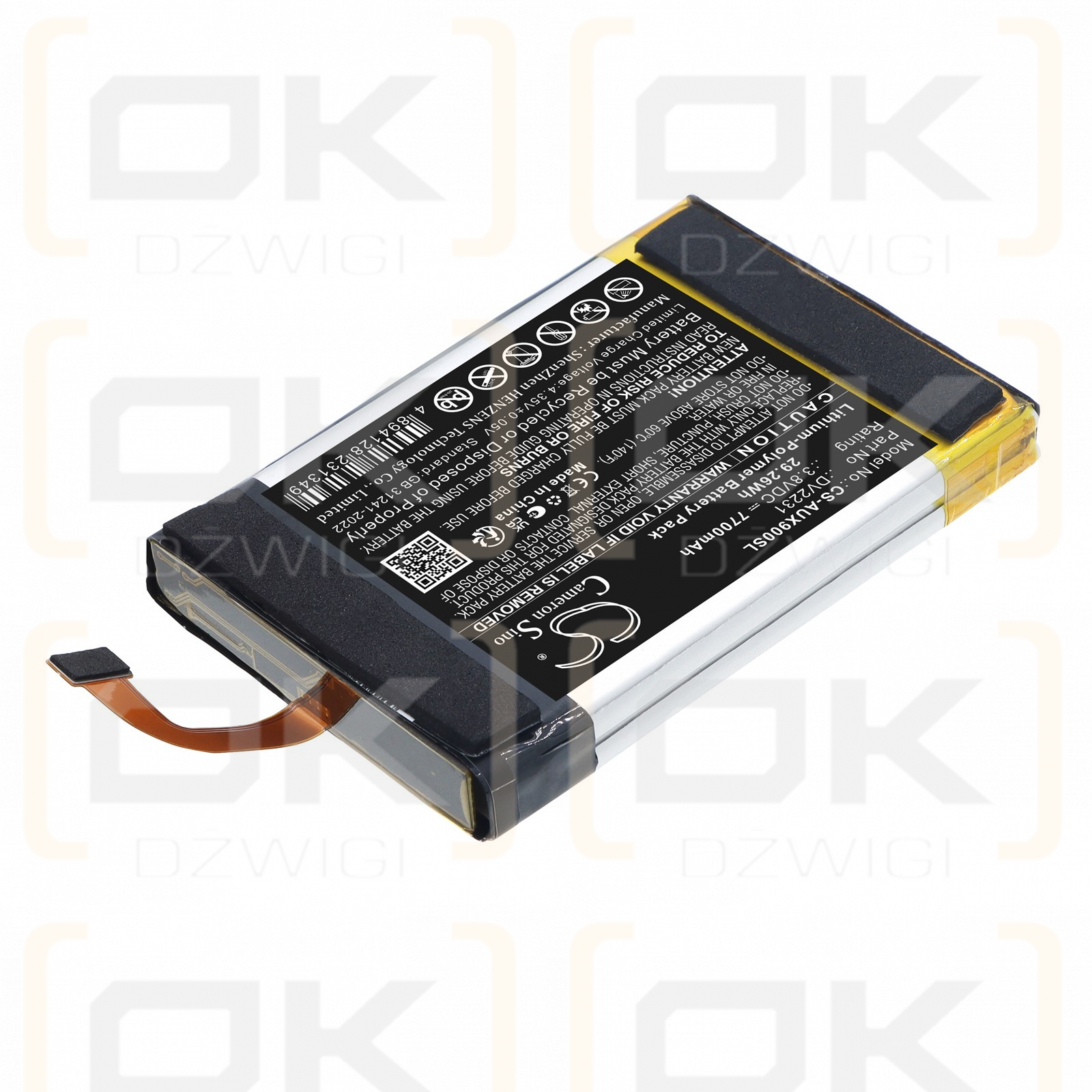 Replacement Battery for Autel MaxiCheck MX900-TS Diagnostic Scan Tools / DV2231 7700 mAh Li-Polymer 3.8 V (Cameron Sino)