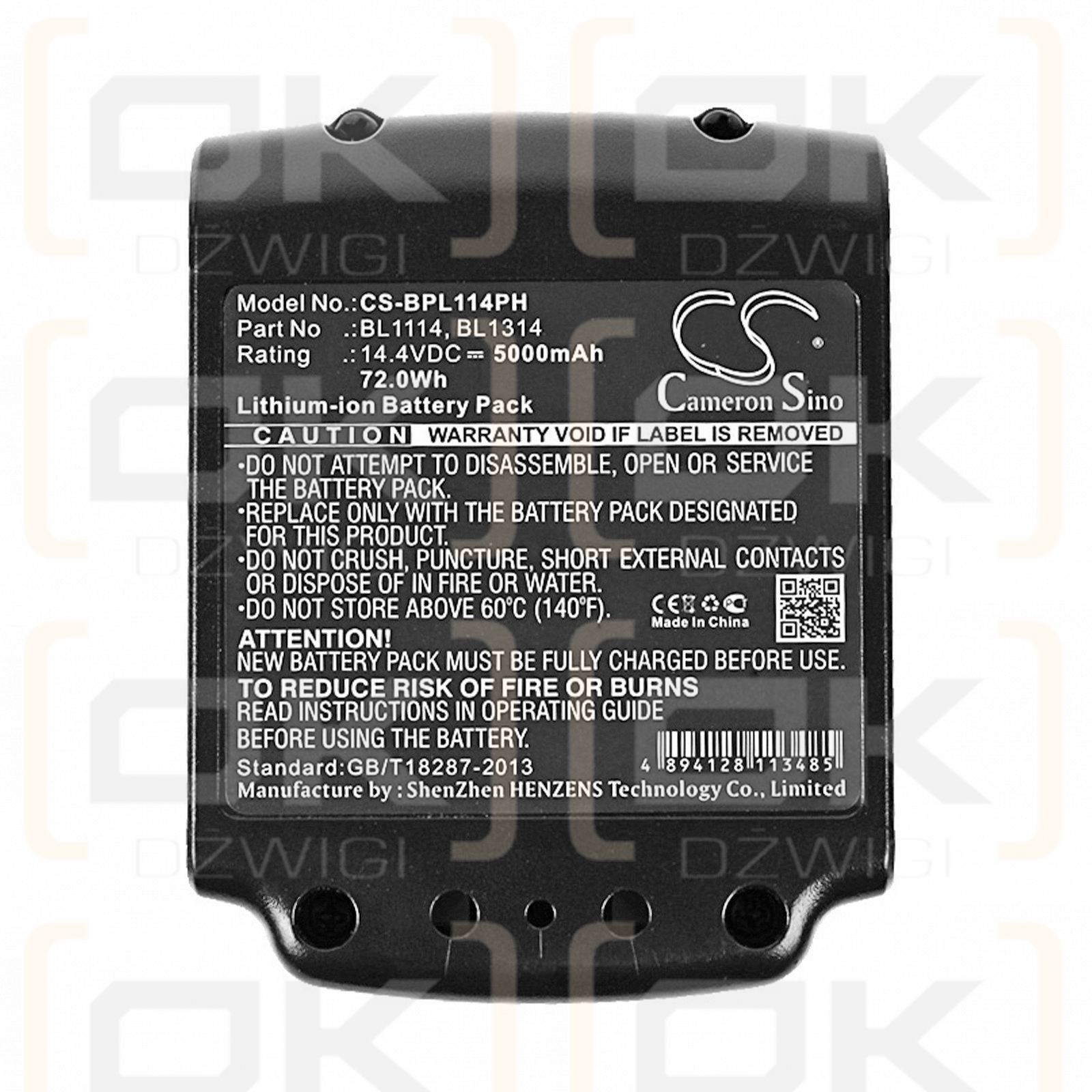 Ersatzakku für Black & Decker SSL20SB-2 / BL1114 5000 mAh Li-Ion 14,4 V (Cameron Sino)