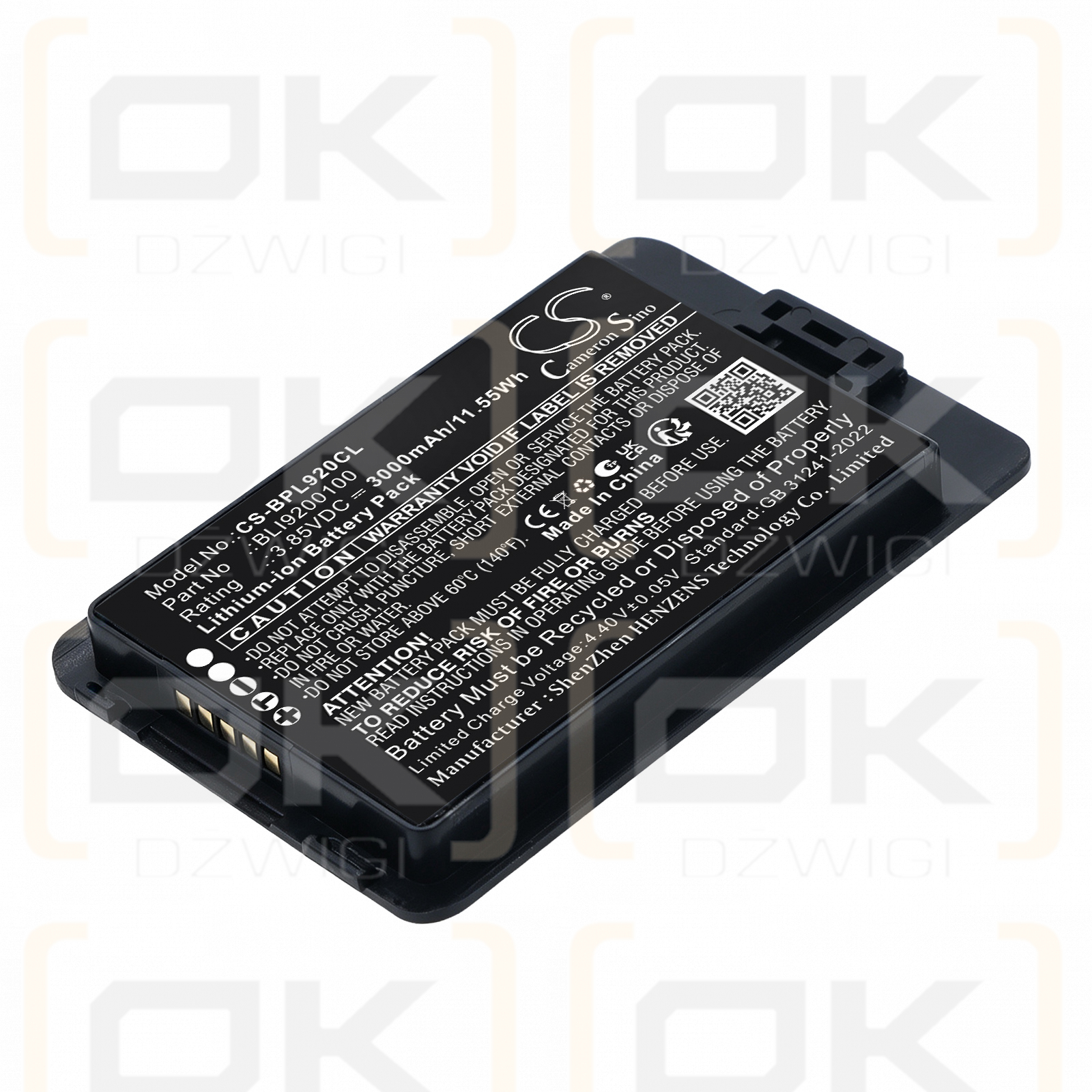 Bateria zamienna do SpectraLink Versity 9240 /  BLI9200100 3000 mAh Li-ion 3.85 V (Cameron Sino)