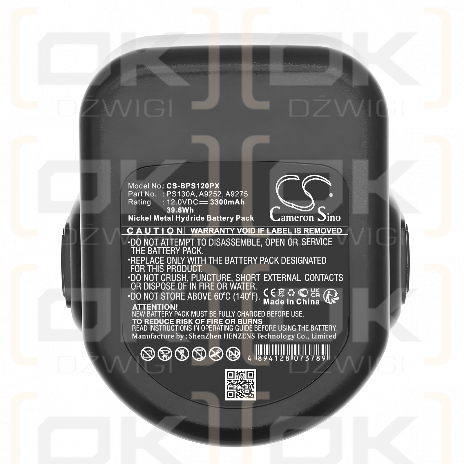 Ersatzakku für Black & Decker TV250 / PS130 3300 mAh Ni-MH 12V (Cameron Sino)
