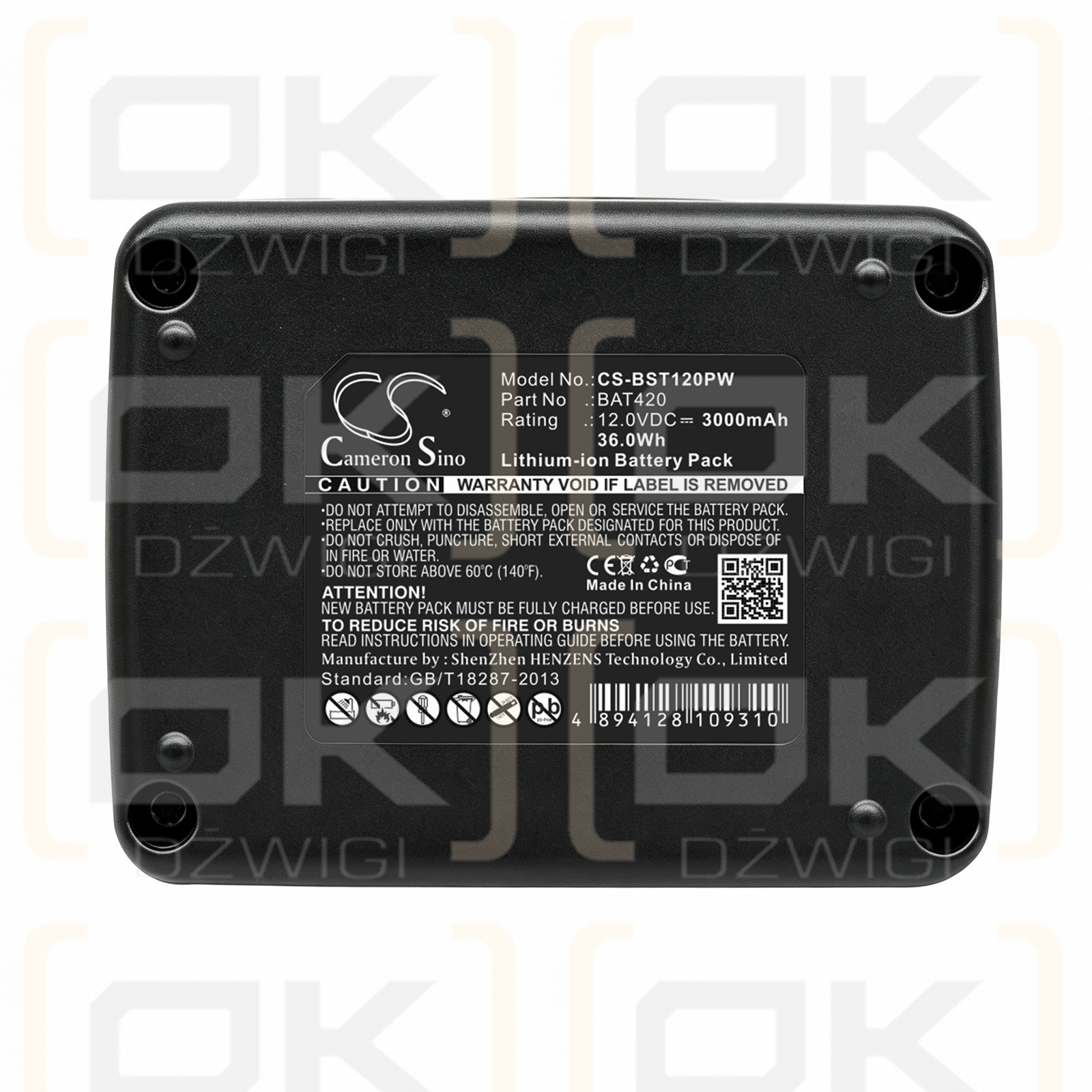 Ersatzakku für Bosch PS70-2A / BAT420 3000 mAh Li-Ion 12V (Cameron Sino)
