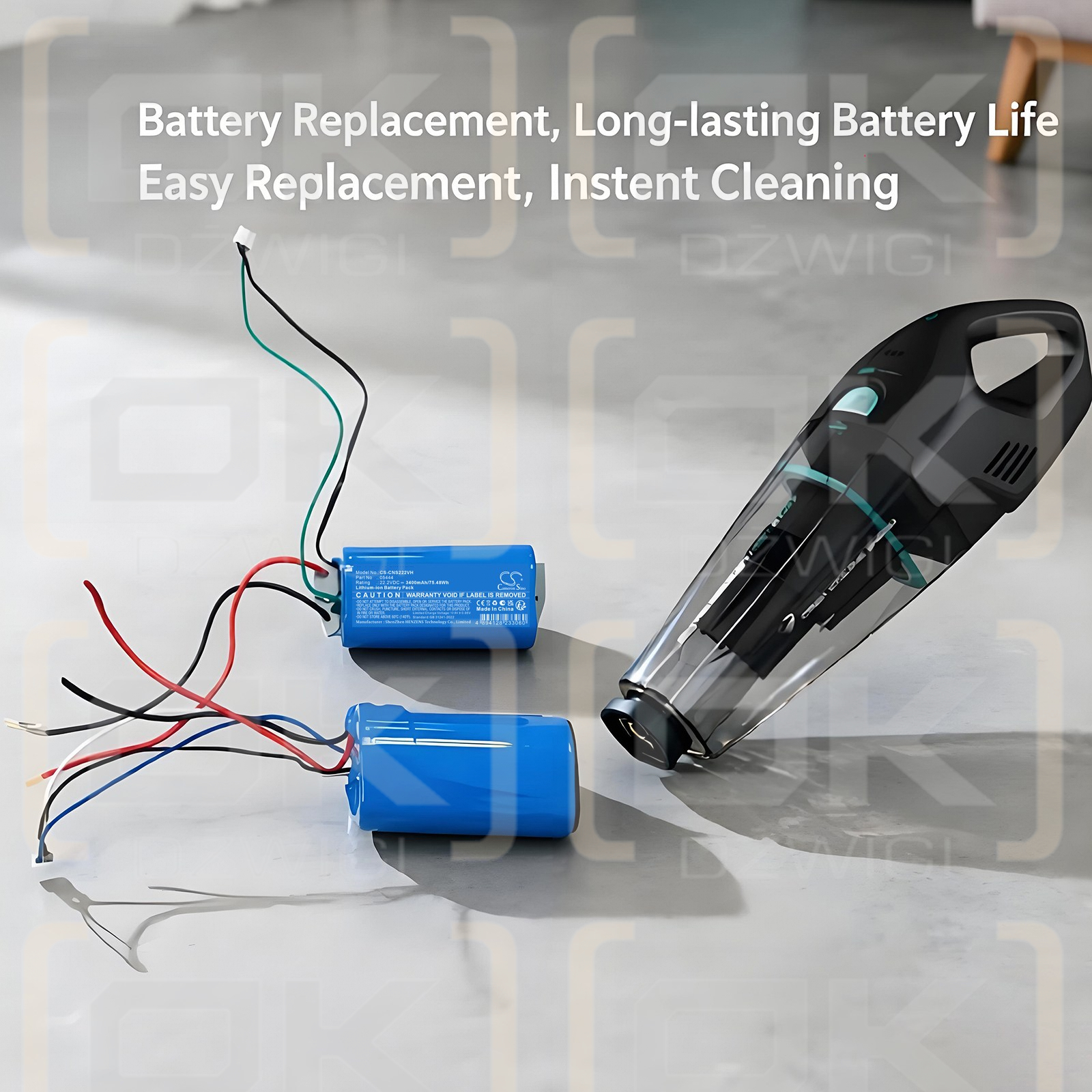 Ersatzakku für Cecotec Conga Immortal ExtremeSuction 22,2 V 3400 mAh Li-Ion 22,2 V (Cameron Sino)