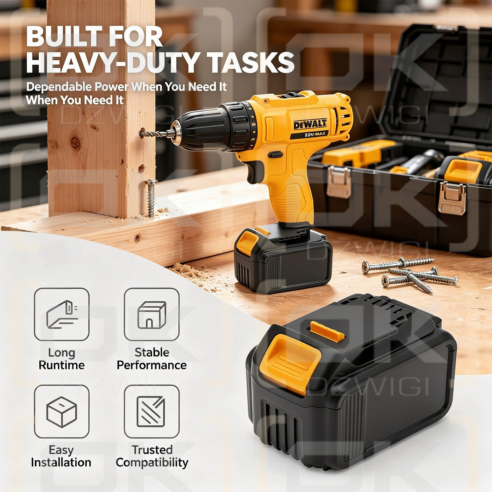 Bateria zamienna do DeWalt DWST1-75659-QW / DCB180 6000 mAh Li-ion 18 V (Cameron Sino)