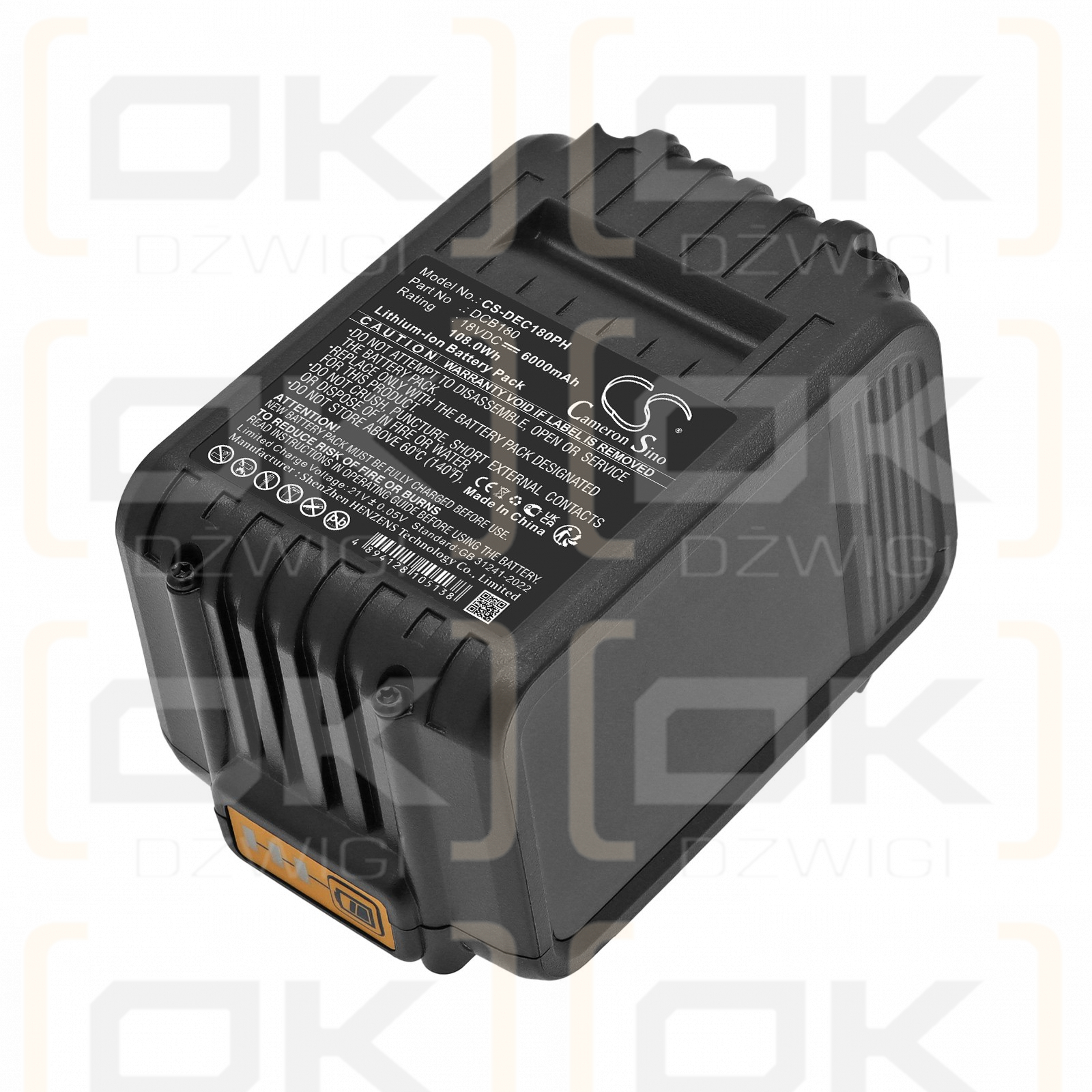 Bateria zamienna do DeWalt DWST1-75659-QW / DCB180 6000 mAh Li-ion 18 V (Cameron Sino)