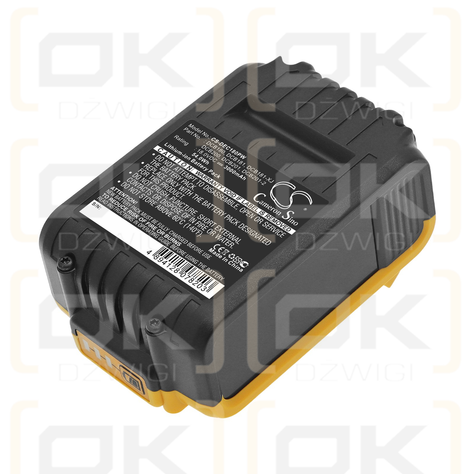 Ersatzakku für DeWalt DWST1-75659-QW / DCB180 3000 mAh Li-Ion 18V (Cameron Sino)