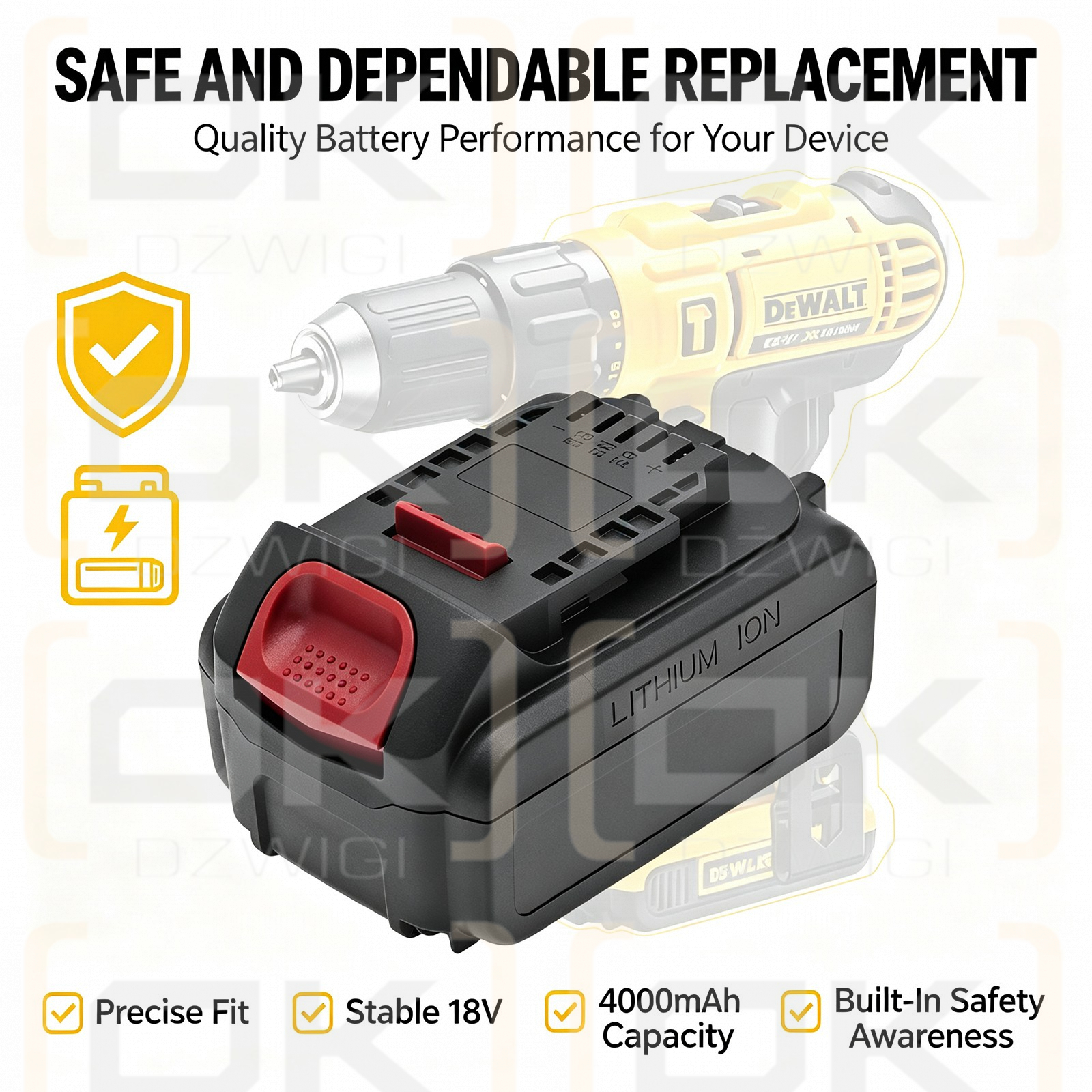 Bateria zamienna do DeWalt DWST1-75659-QW / DCB180 4000 mAh Li-ion 18 V (Cameron Sino)