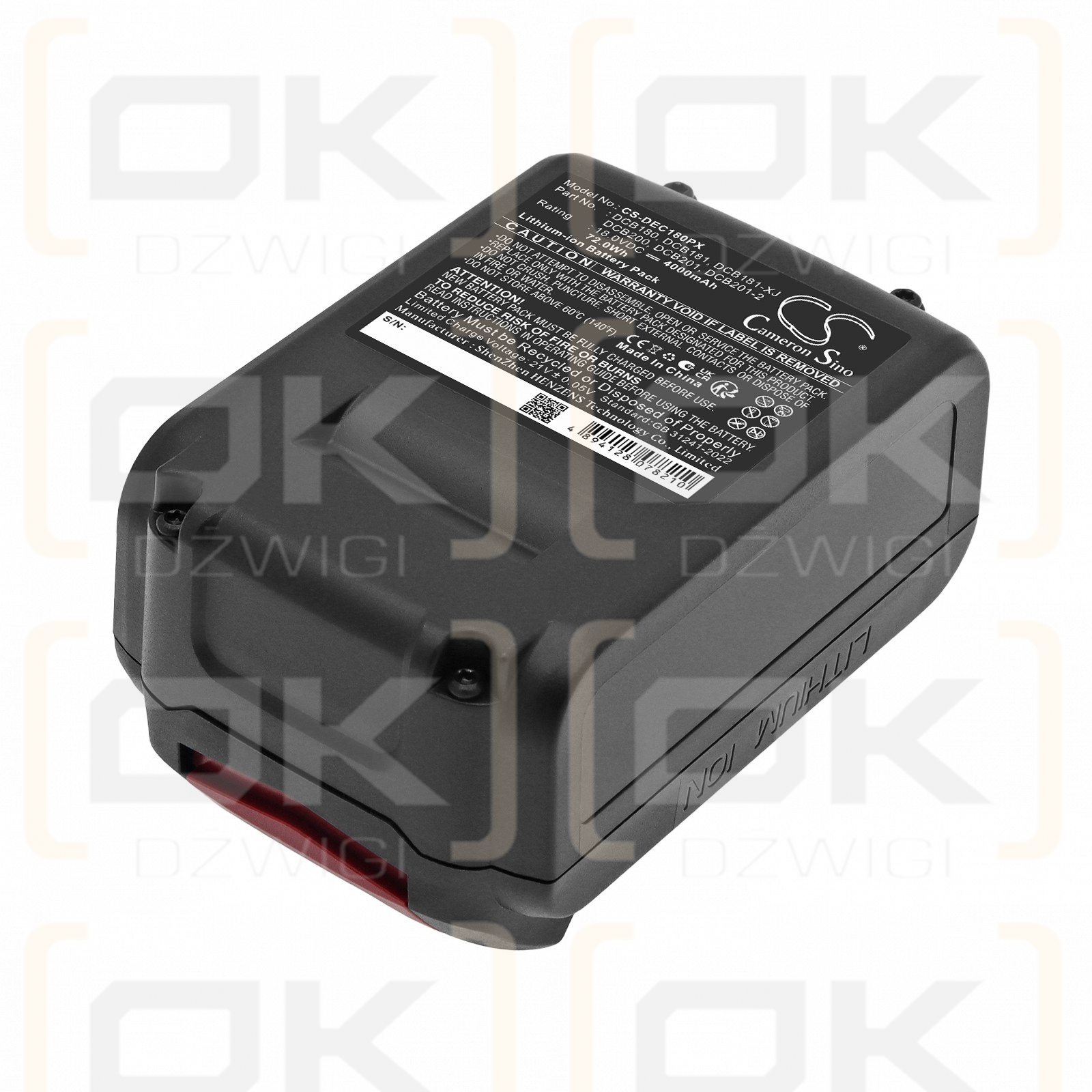 Bateria zamienna do DeWalt DWST1-75659-QW / DCB180 4000 mAh Li-ion 18 V (Cameron Sino)