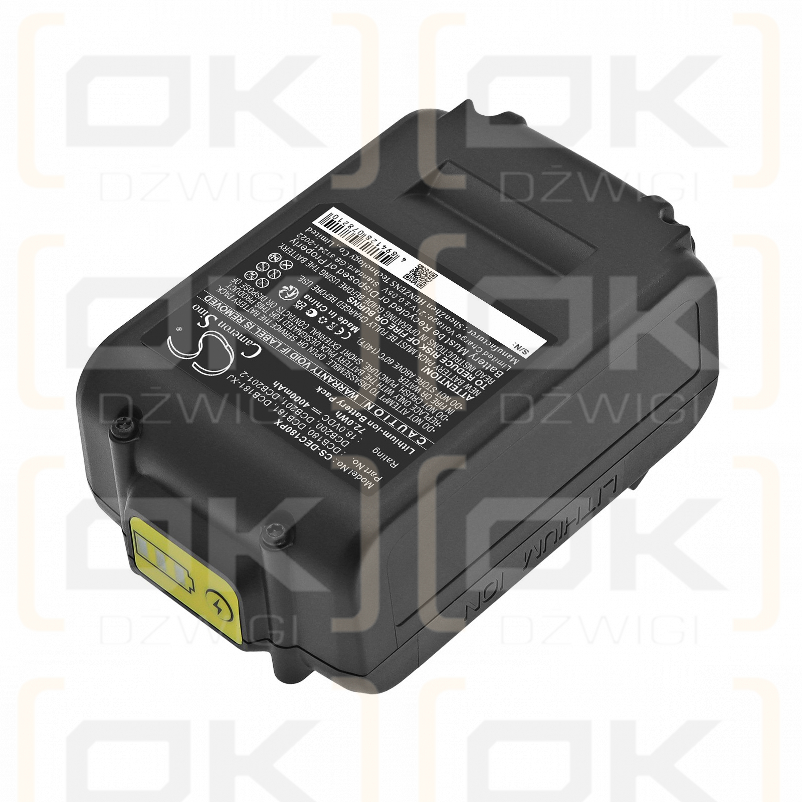 Bateria zamienna do DeWalt DWST1-75659-QW / DCB180 4000 mAh Li-ion 18 V (Cameron Sino)