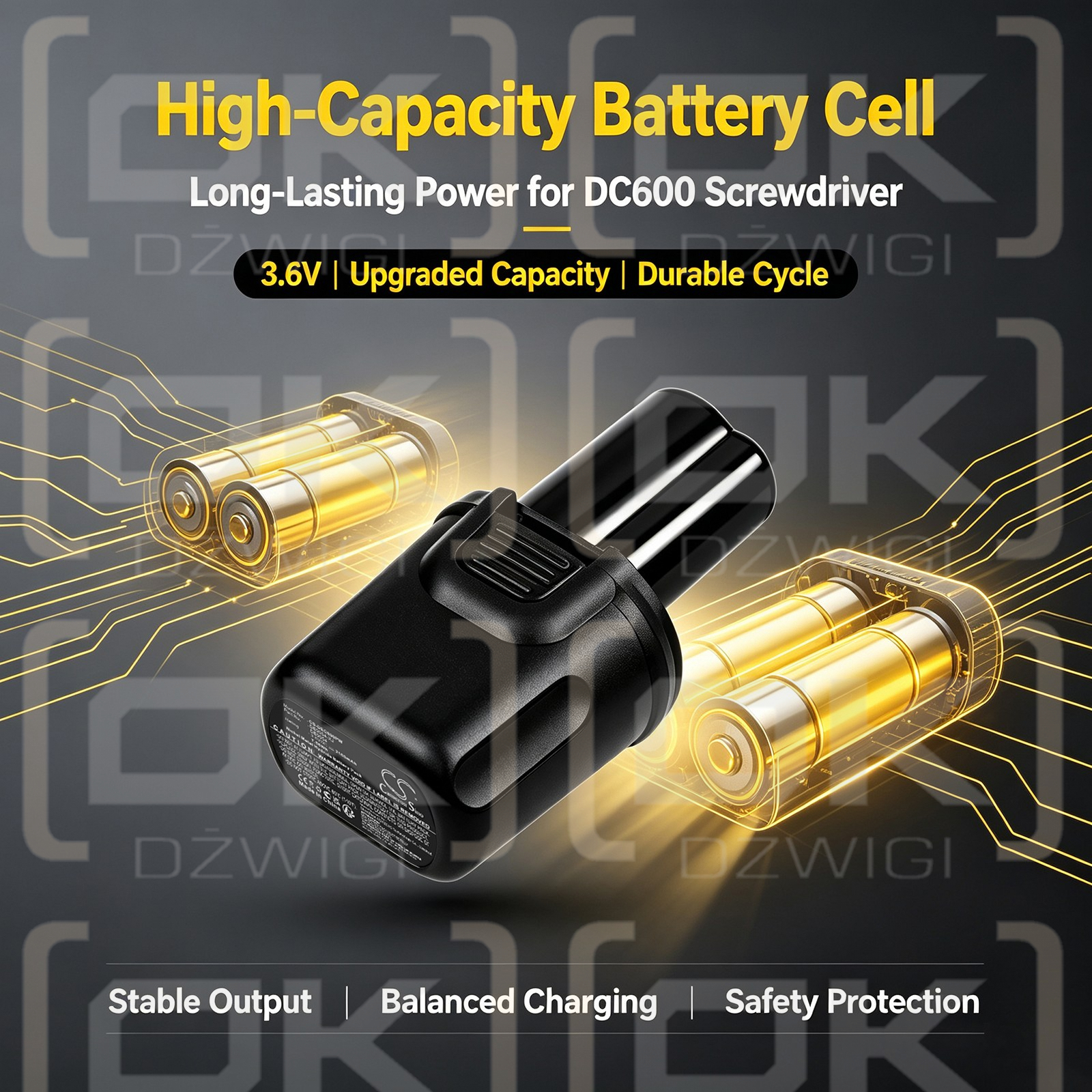 Bateria zamienna do DeWalt DC600 / DE9054 2100 mAh Ni-MH 3.6 V (Cameron Sino)