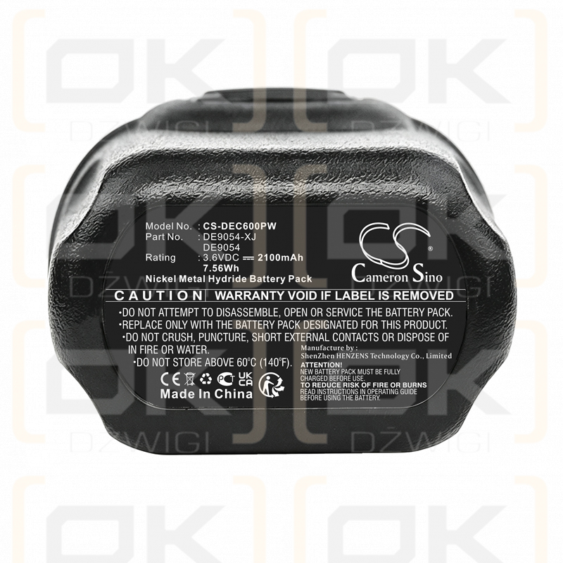 Bateria zamienna do DeWalt DC600 / DE9054 2100 mAh Ni-MH 3.6 V (Cameron Sino)