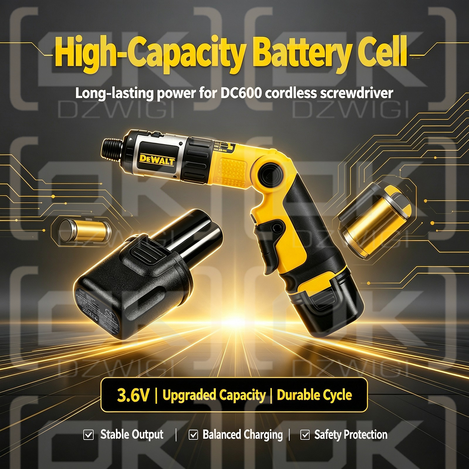 Bateria zamienna do DeWalt DC600 / DE9054 2100 mAh Ni-MH 3.6 V (Cameron Sino)