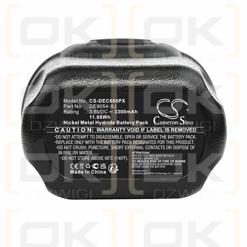 Bateria zamienna do DeWalt DC600 / DE9054 3300 mAh Ni-MH 3.6 V (Cameron Sino)