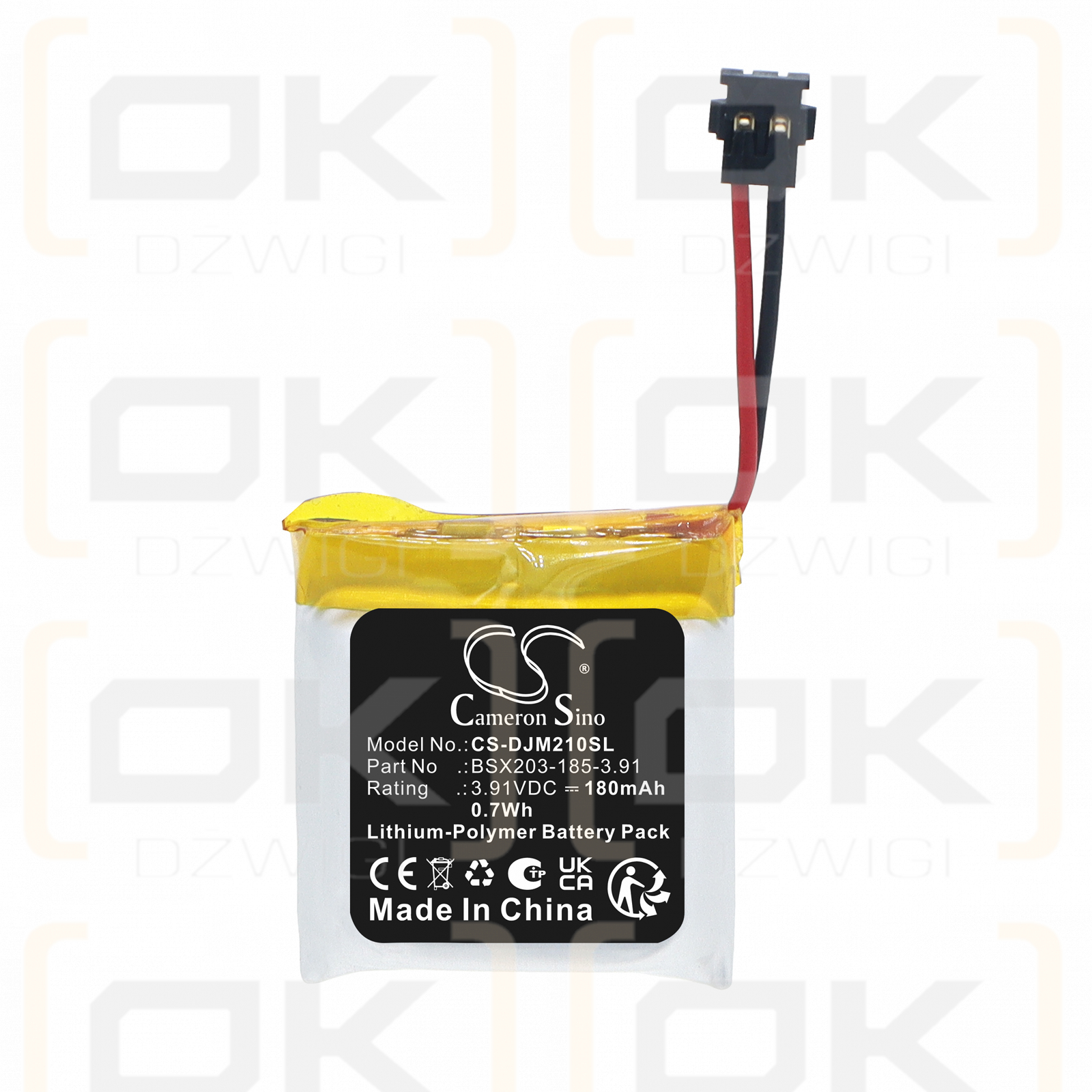 Bateria zamienna do DJI Mic Mini 2S / BSX203-185-3.91 180 mAh Li-Polymer 3.91 V (Cameron Sino)