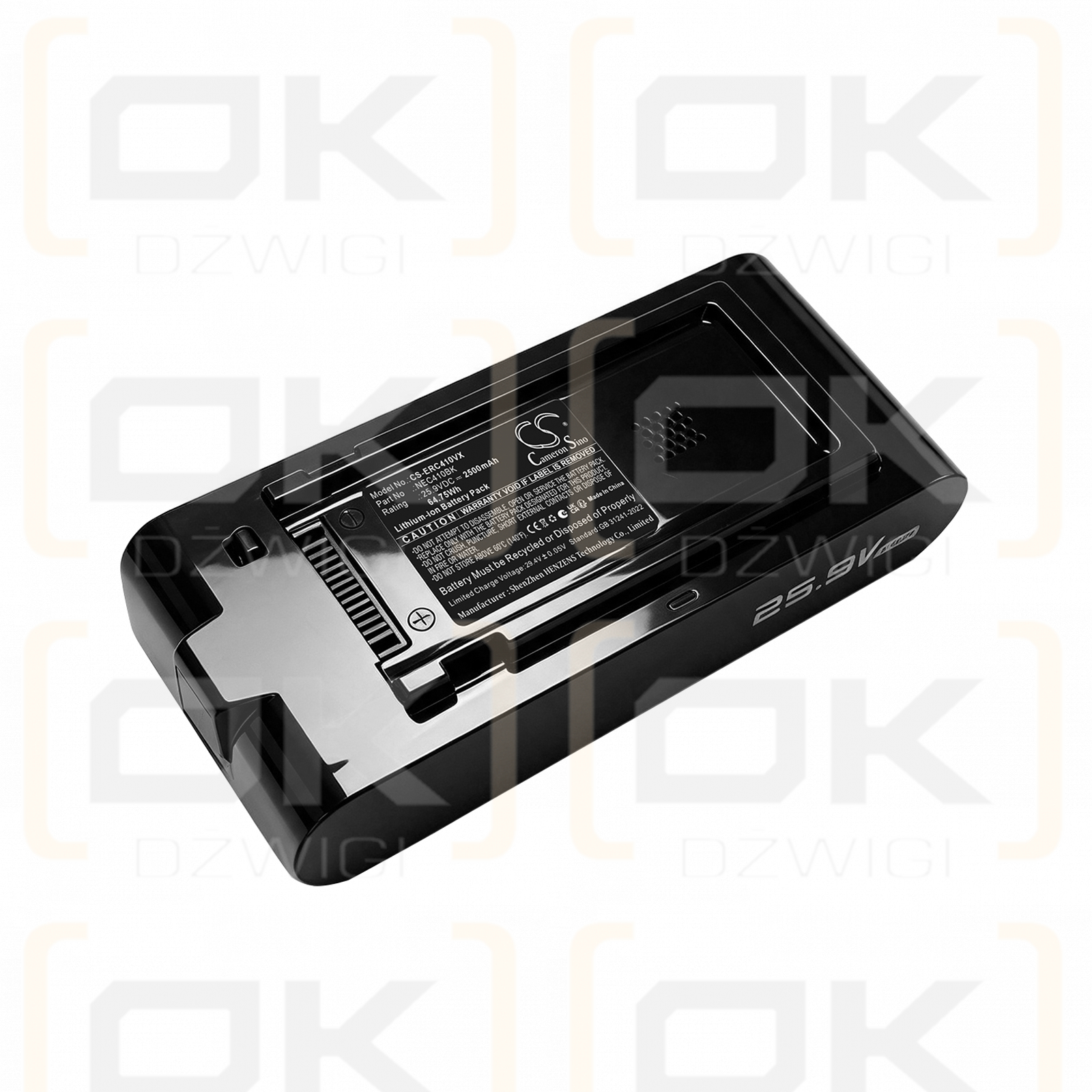 Batería de repuesto para aspiradora de mano Eureka ReactiClean 410 / NEC410BK, 2500 mAh, iones de litio, 25,9 V (Cameron Sino)