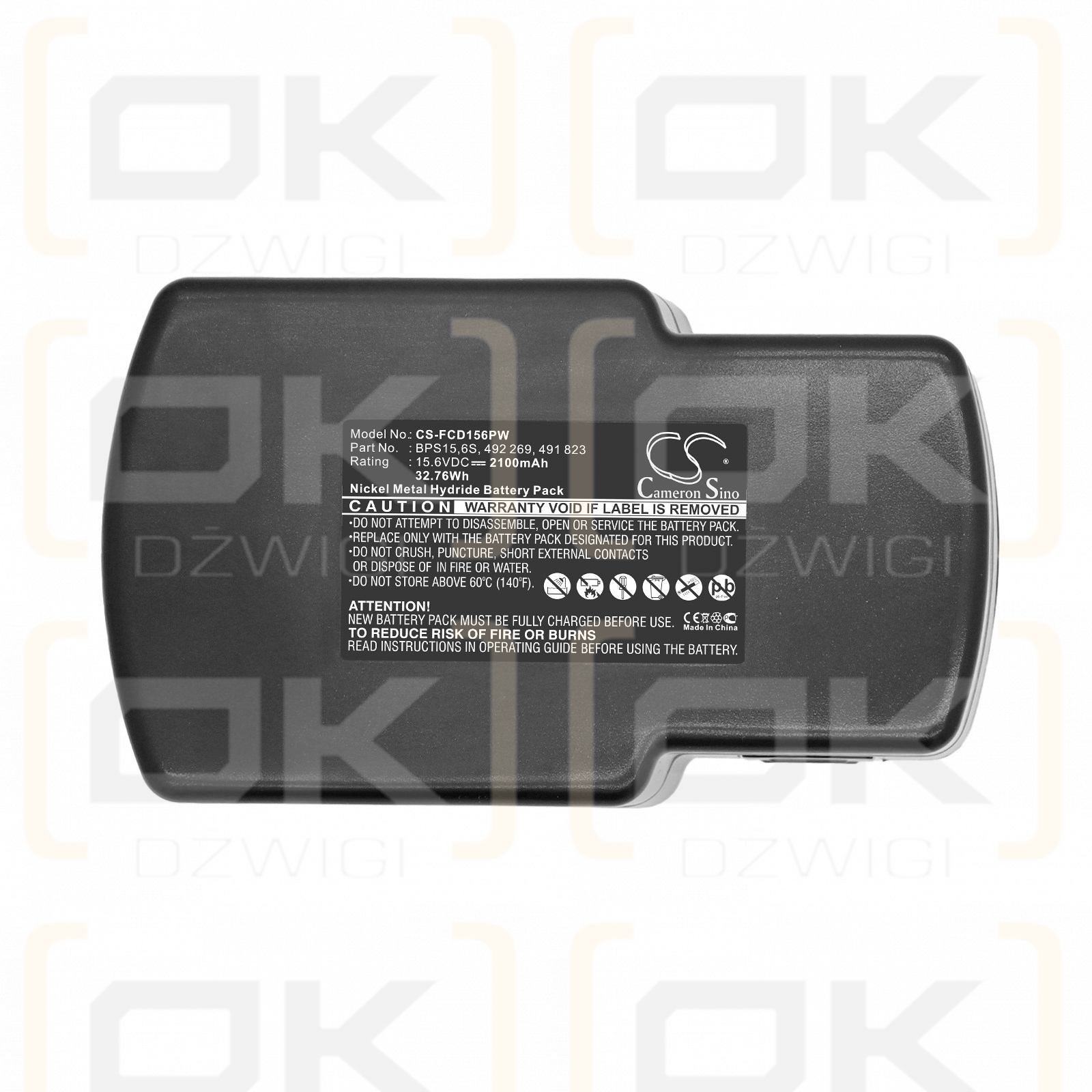 Bateria zamienna do Festool T15+3 / BPS15.6 2100 mAh Ni-MH 15.6 V (Cameron Sino)