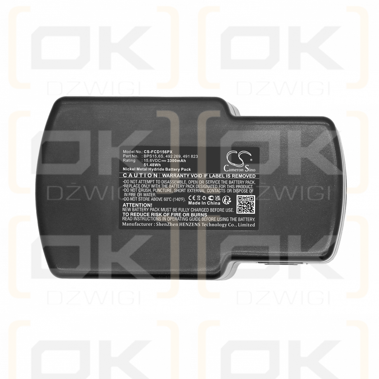 Bateria zamienna do Festool T15+3 / BPS15.6 3300 mAh Ni-MH 15.6 V (Cameron Sino)