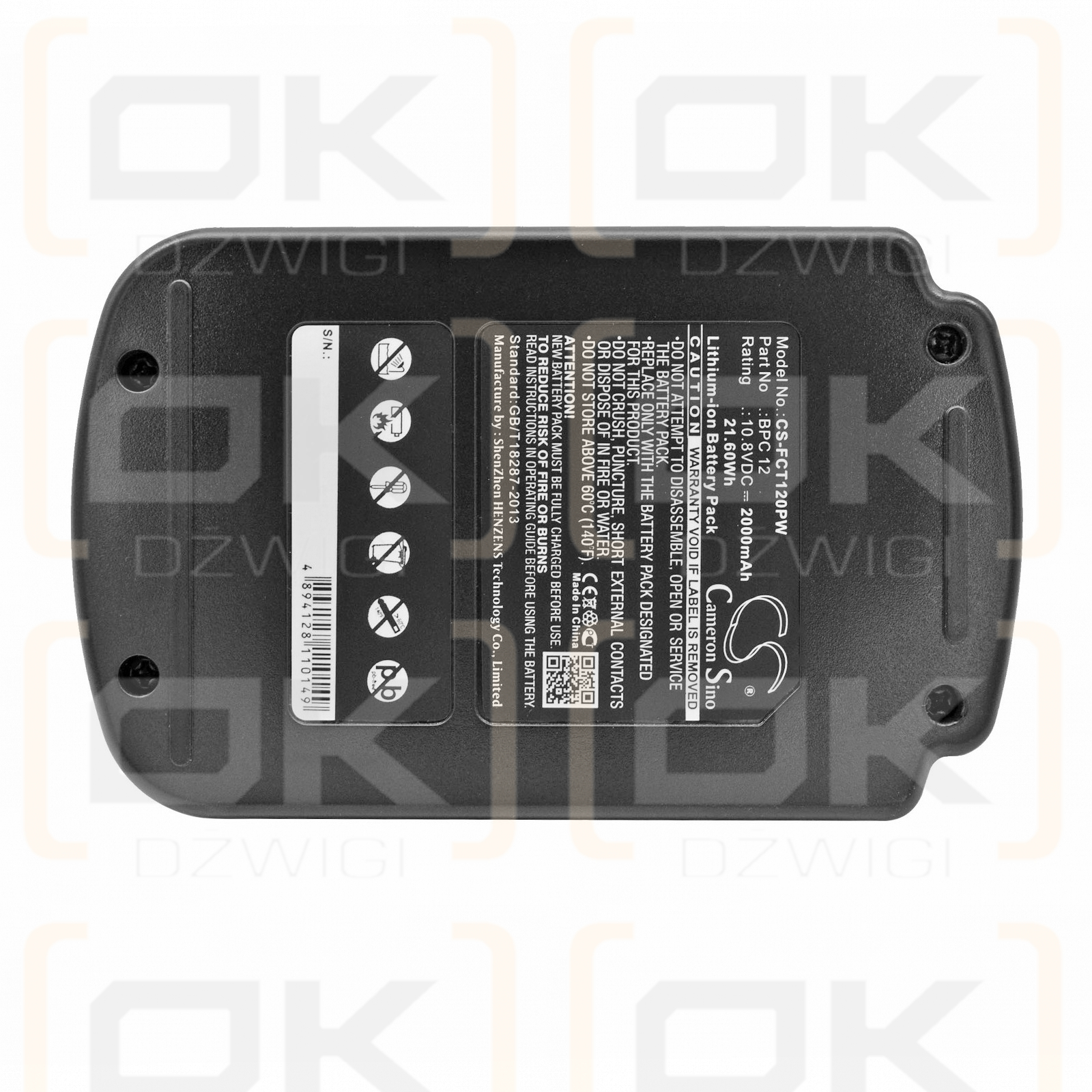 Ersatzakku für Festool C 12 Li / BPC 12 2000 mAh Li-Ion 10,8 V (Cameron Sino)