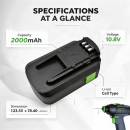 Ersatzakku für Festool C 12 Li / BPC 12 2000 mAh Li-Ion 10,8 V (Cameron Sino)