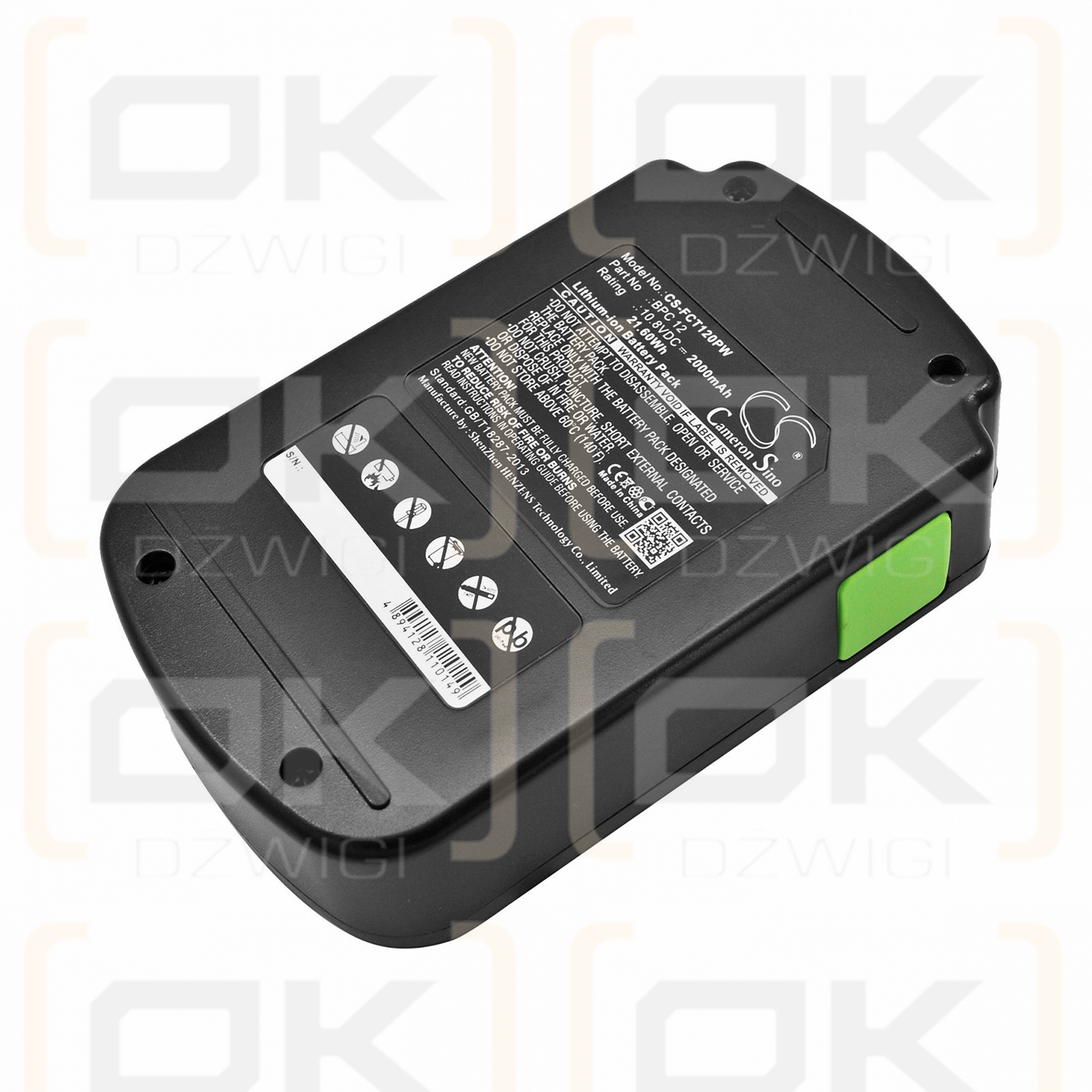 Ersatzakku für Festool C 12 Li / BPC 12 2000 mAh Li-Ion 10,8 V (Cameron Sino)
