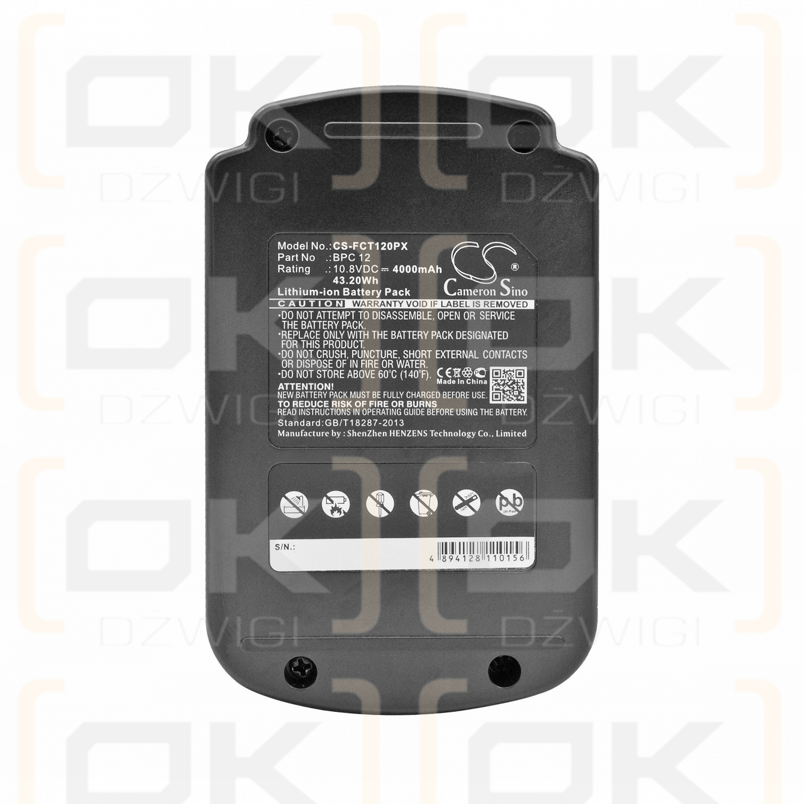 Bateria zamienna do Festool C 12 Li / BPC 12 4000 mAh Li-ion 10.8 V (Cameron Sino)