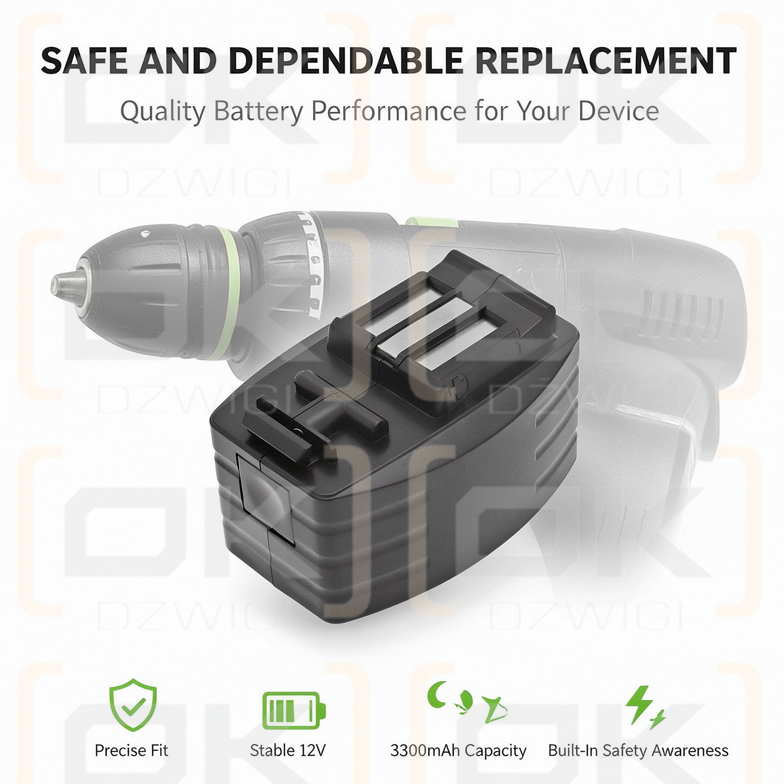 Bateria zamienna do Festool TDD12MH / BPH12T 3300 mAh Ni-MH 12 V (Cameron Sino)