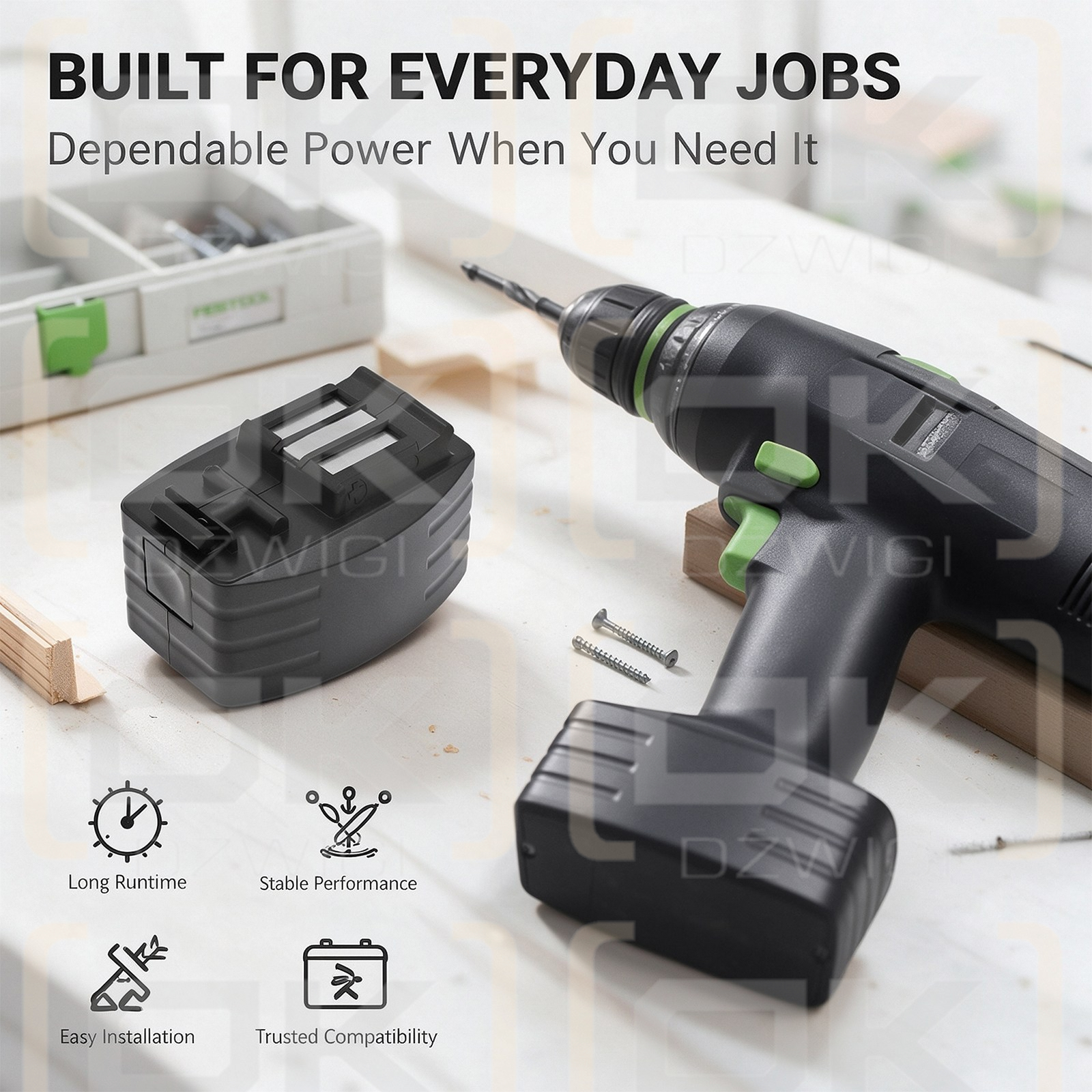 Bateria zamienna do Festool TDD12MH / BPH12T 3300 mAh Ni-MH 12 V (Cameron Sino)