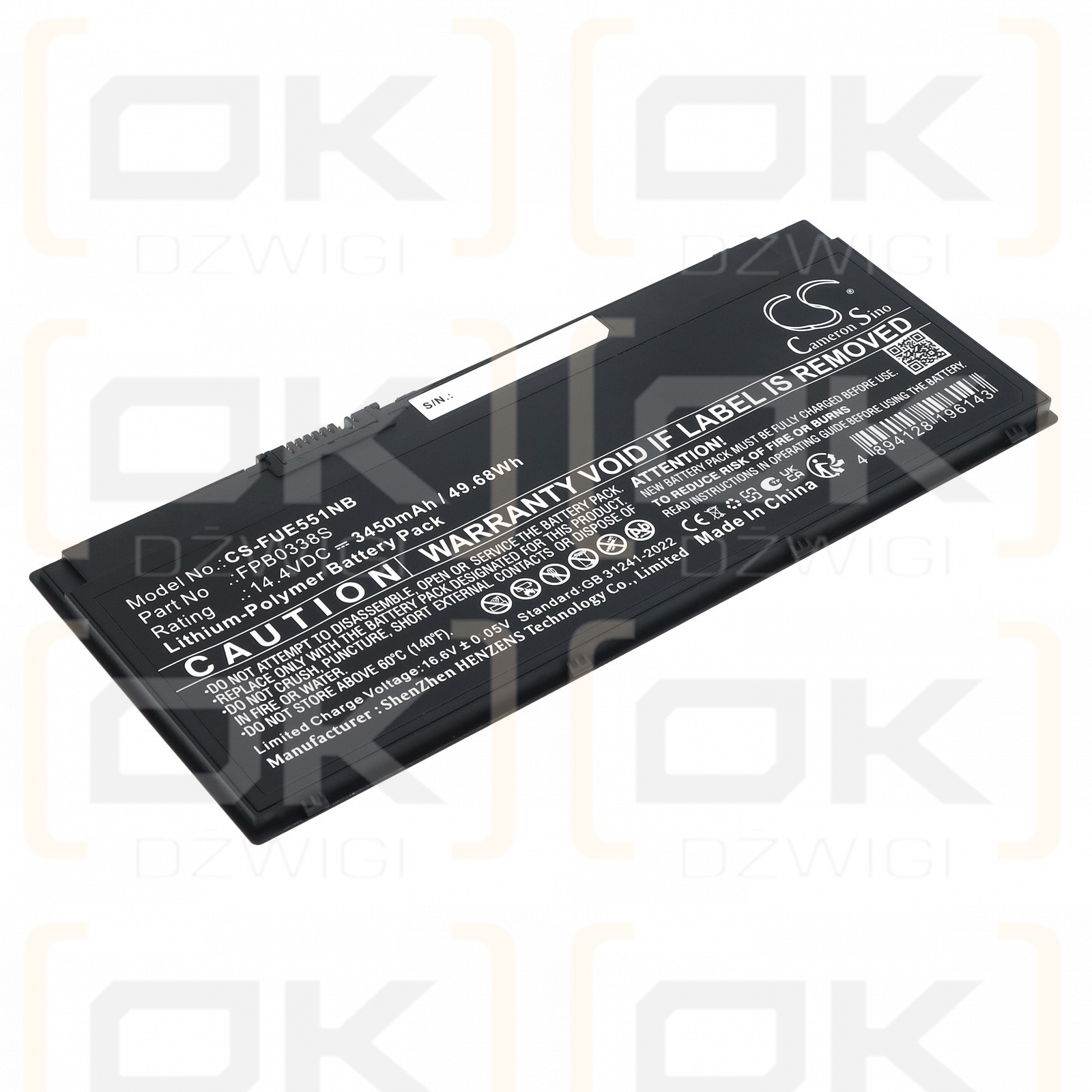 Bateria zamienna do Fujitsu Lifebook U7570MP590DE / CP721834-01 3450 mAh Li-Polymer 14.4 V (Cameron Sino)