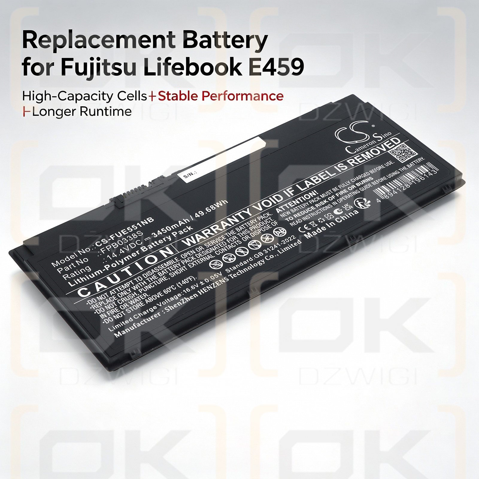 Bateria zamienna do Fujitsu Lifebook U7570MP590DE / CP721834-01 3450 mAh Li-Polymer 14.4 V (Cameron Sino)
