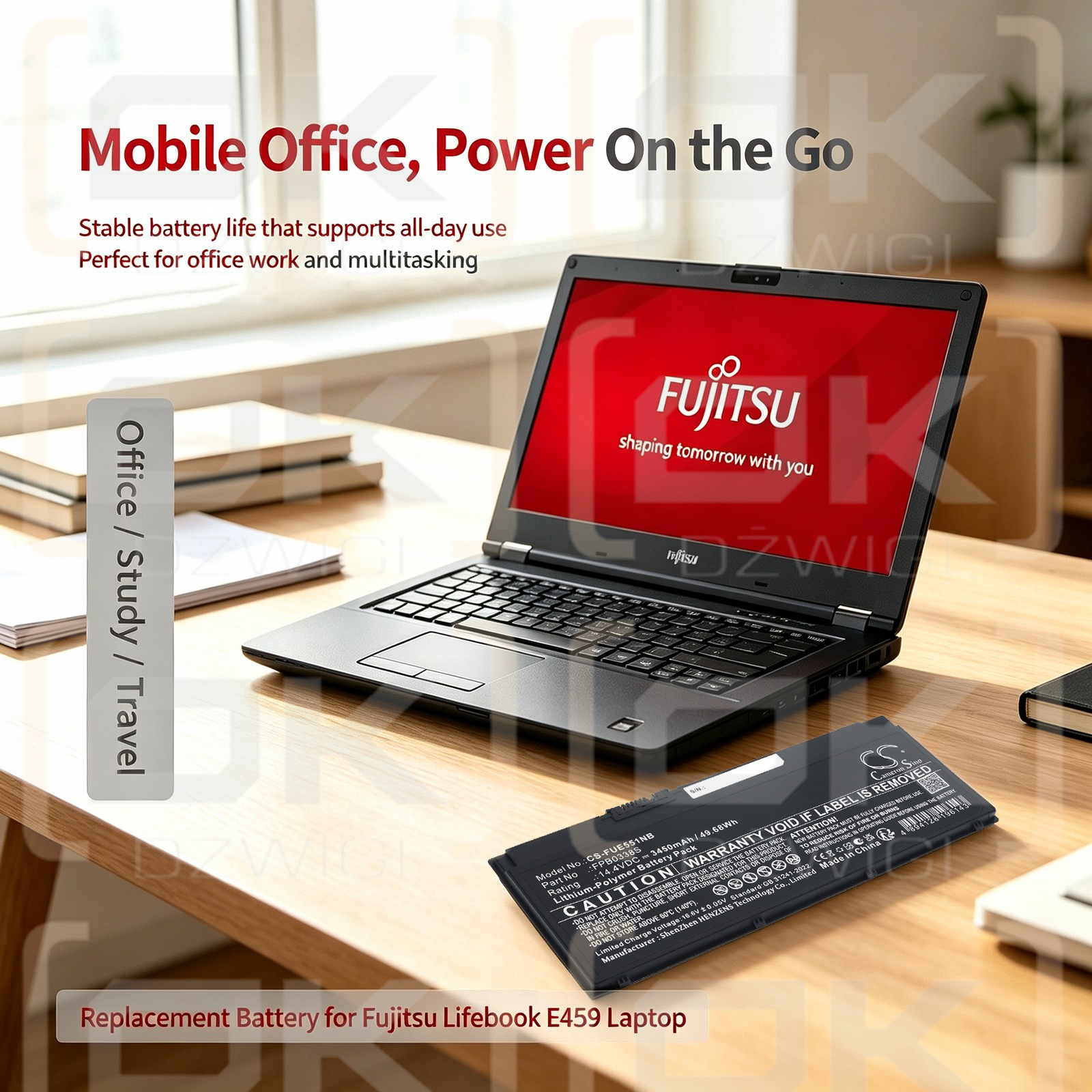 Bateria zamienna do Fujitsu Lifebook U7570MP590DE / CP721834-01 3450 mAh Li-Polymer 14.4 V (Cameron Sino)
