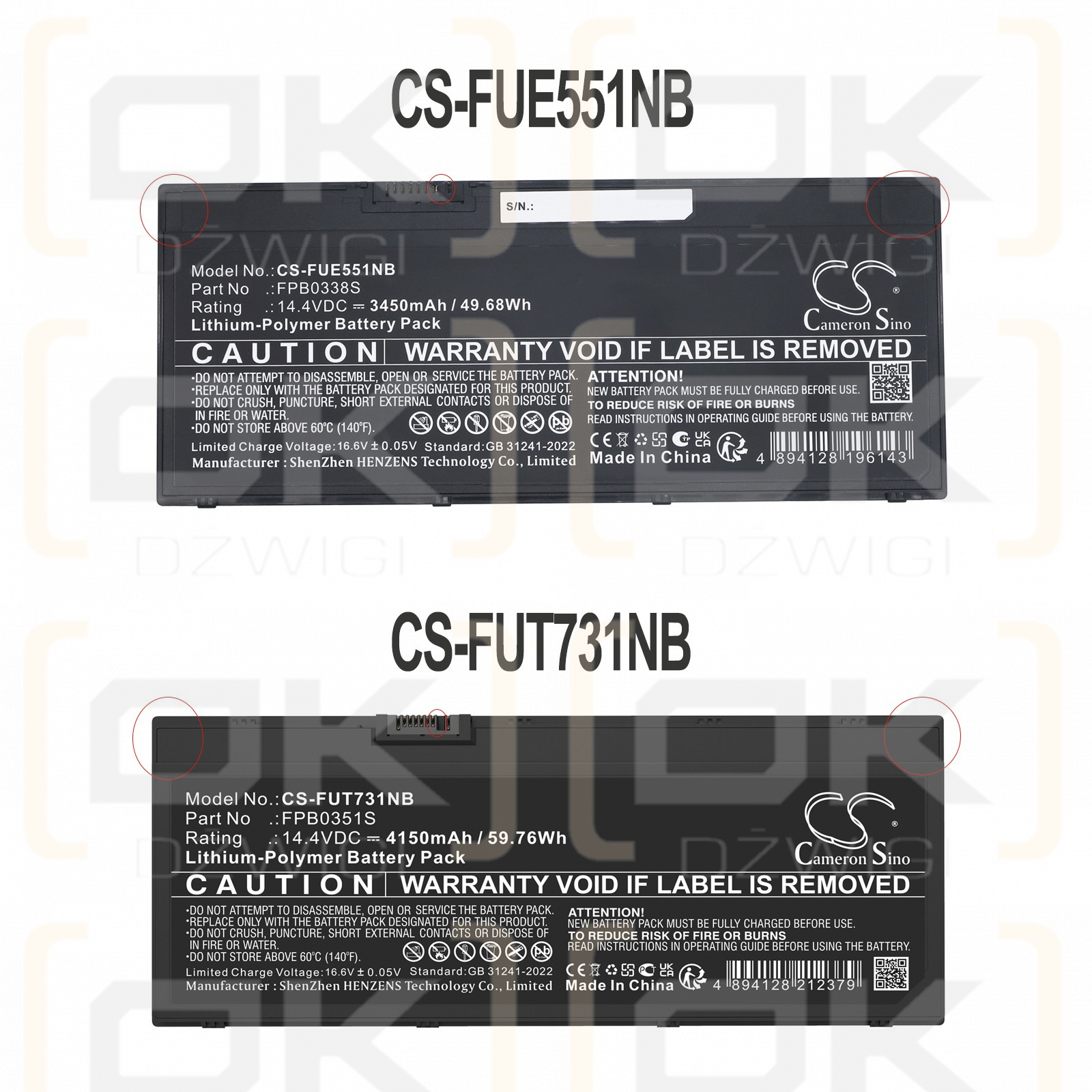 Bateria zamienna do Fujitsu LIFEBOOK U7311 / FPB0338S 4150 mAh Li-Polymer 14.4 V (Cameron Sino)