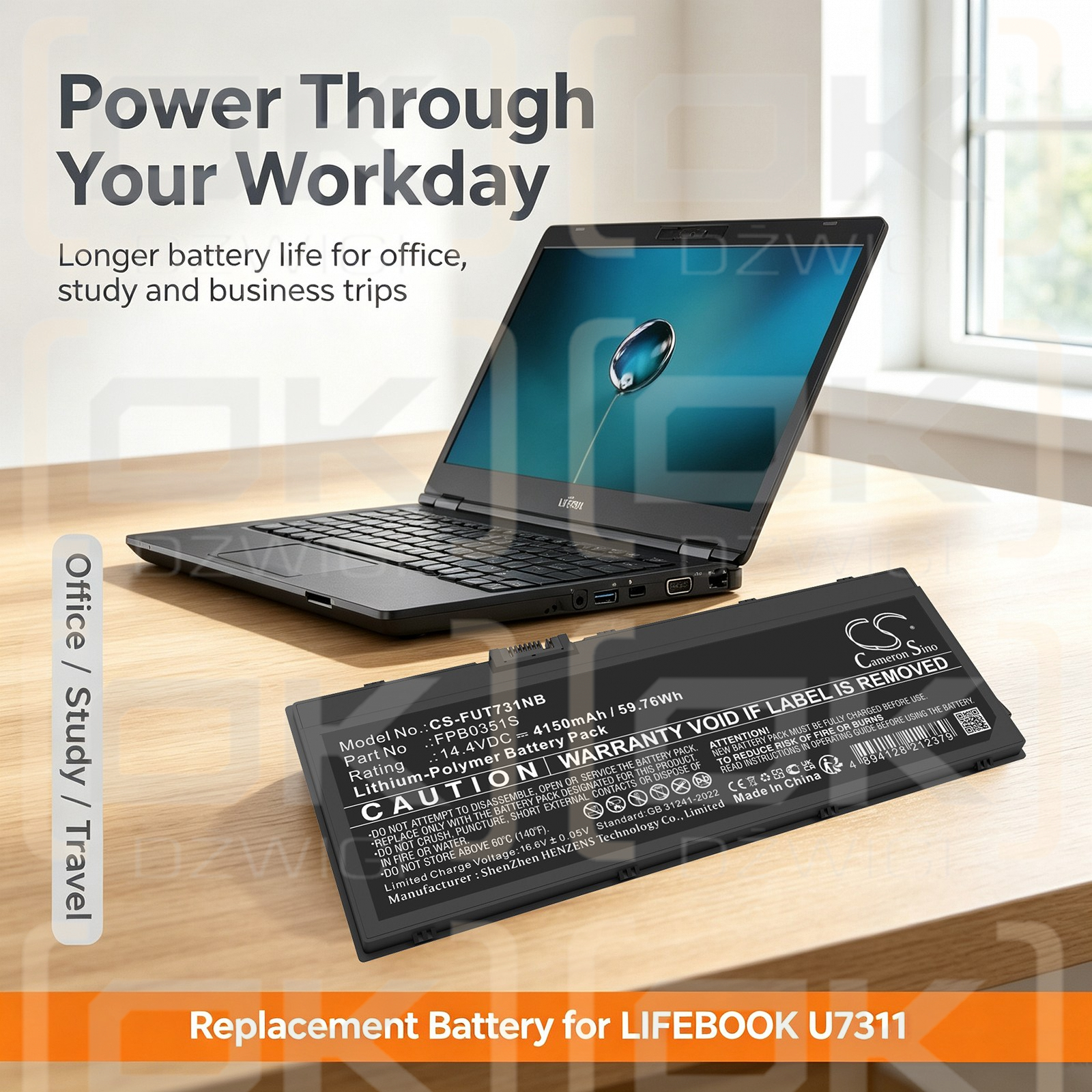 Bateria zamienna do Fujitsu LIFEBOOK U7311 / FPB0338S 4150 mAh Li-Polymer 14.4 V (Cameron Sino)