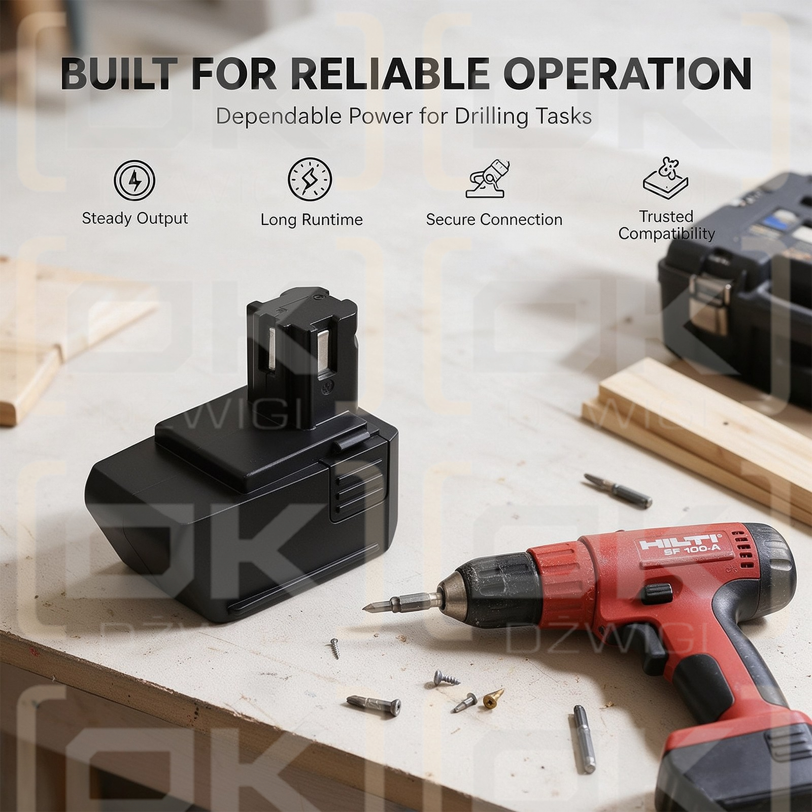 Bateria zamienna do HILTI SF100A / SBP10 2100 mAh Ni-MH 9.6 V (Cameron Sino)