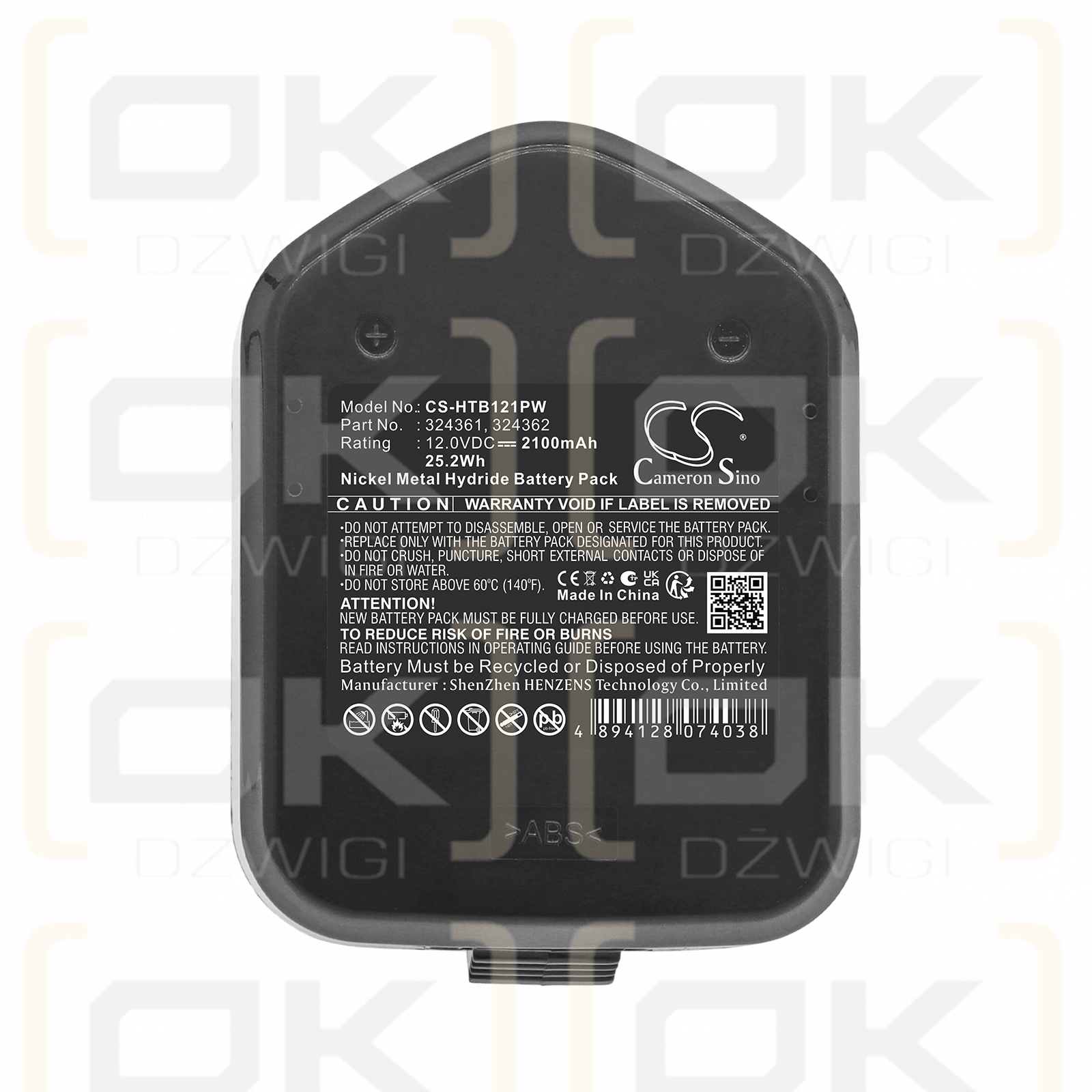 Bateria zamienna do Hitachi WR12DMR / EB1212S 2100mAh Ni-MH 12.0V (Cameron Sino)