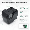 Bateria zamienna do Hitachi DH36DL / BSL 3626 3000 mAh Li-ion 36 V (Cameron Sino)