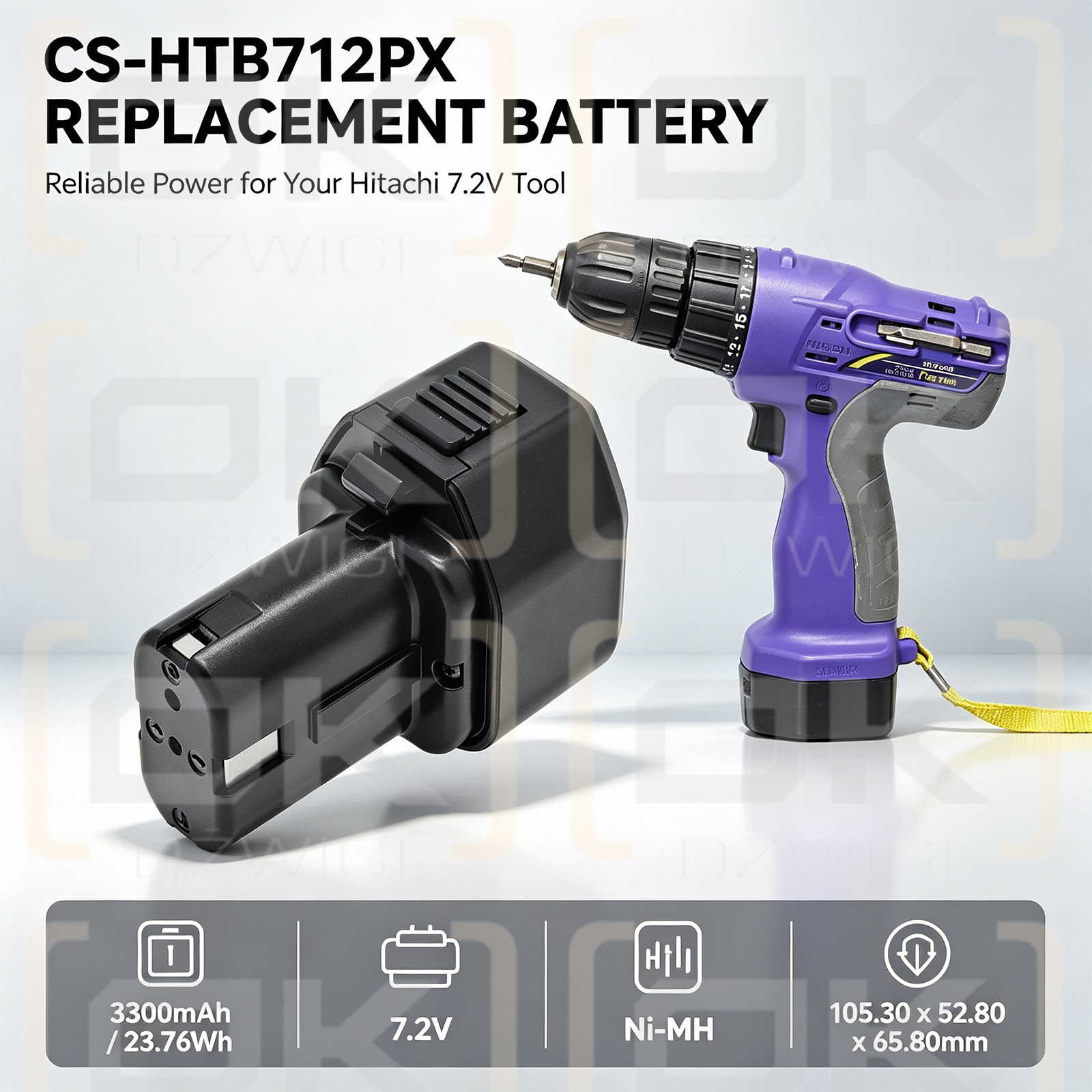 Bateria zamienna do Hitachi FEB7S / EB712S 3300 mAh Ni-MH 7.2 V (Cameron Sino)