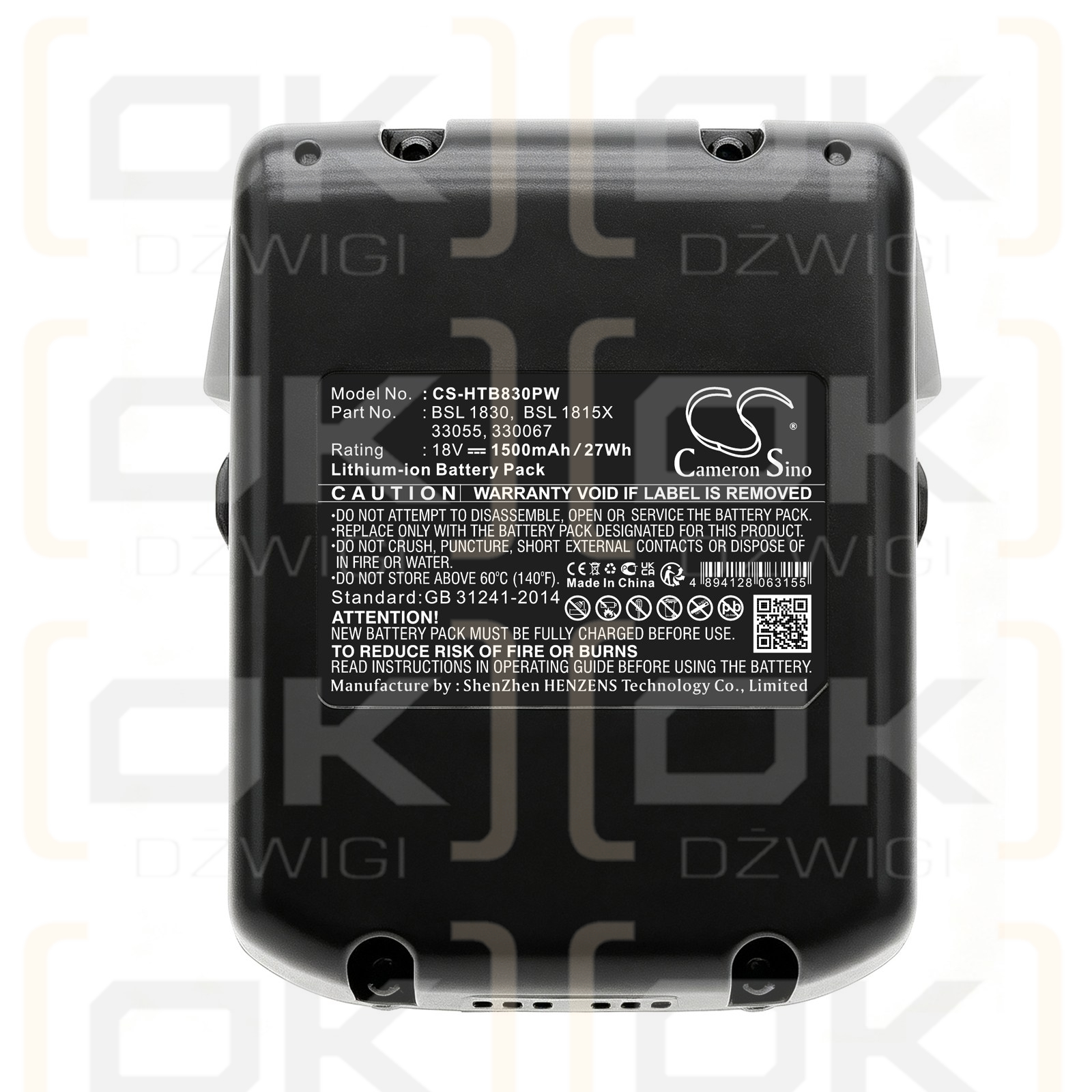 Bateria zamienna do Hitachi WH18DBDL / BSL 1830 1500 mAh Li-ion 18 V (Cameron Sino)