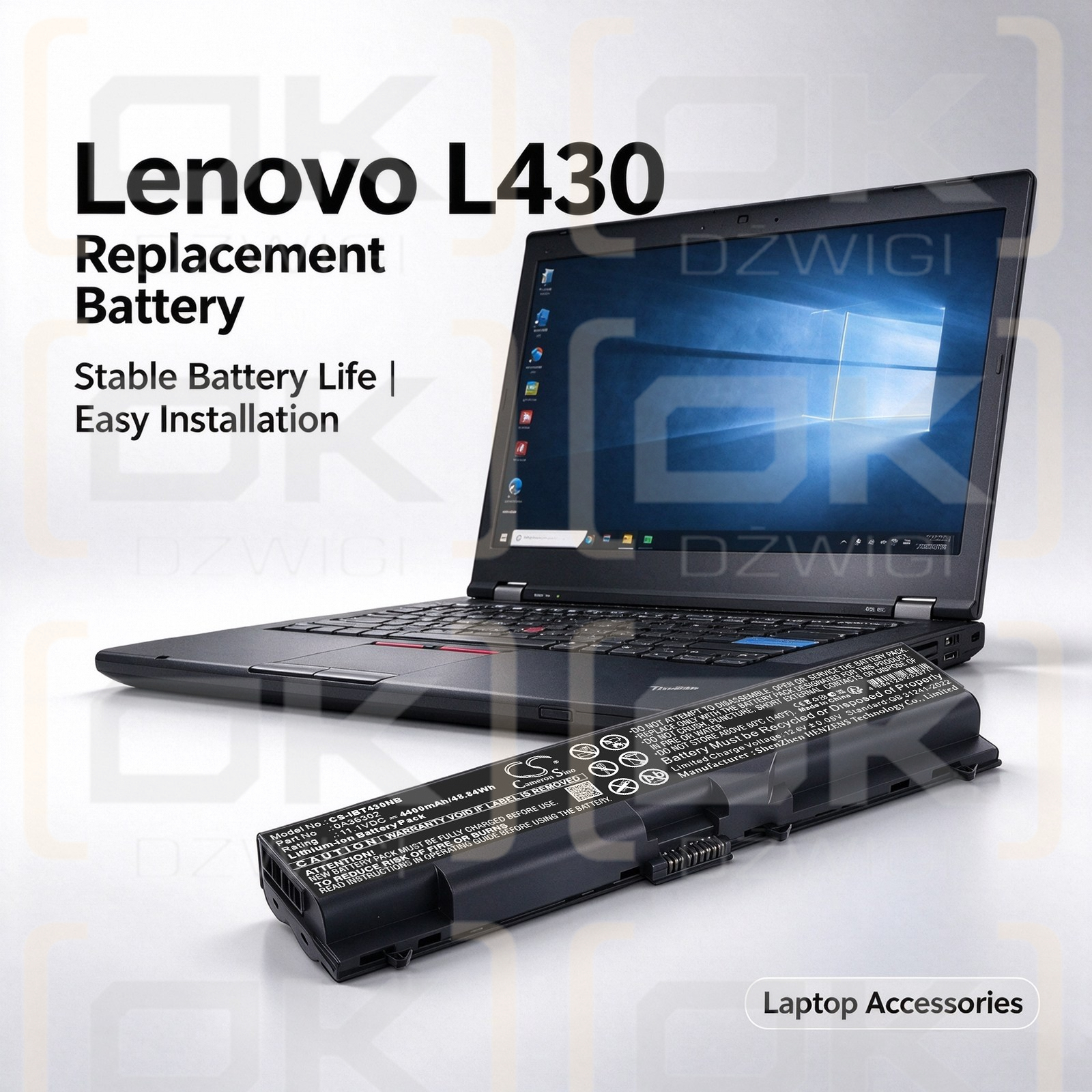 Ersatzakku für Lenovo ThinkPad Edge 14" 05787YJ / 0A36302 4400 mAh Li-Ion 11,1 V (Cameron Sino)
