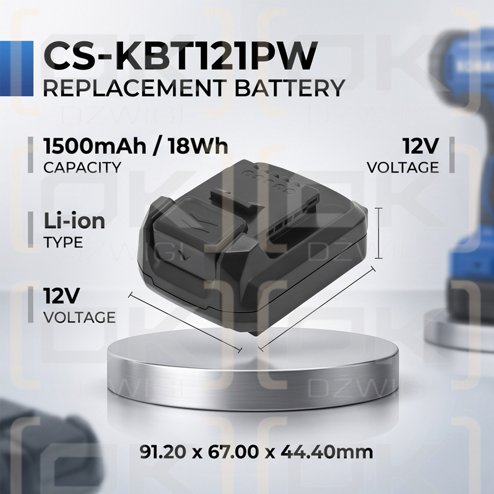 Bateria zamienna do Kobalt CSJ120KU / 12V-ABP112KL 1500 mAh Li-ion 12 V (Cameron Sino)