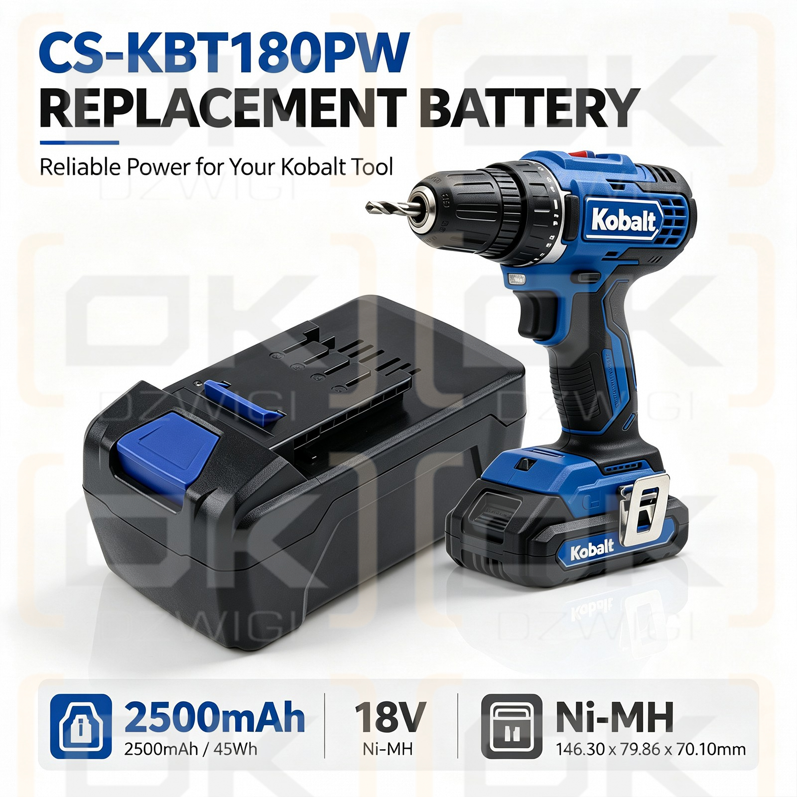 Bateria zamienna do Kobalt K18-NB15A / 0005667 2500 mAh Ni-MH 18 V (Cameron Sino)