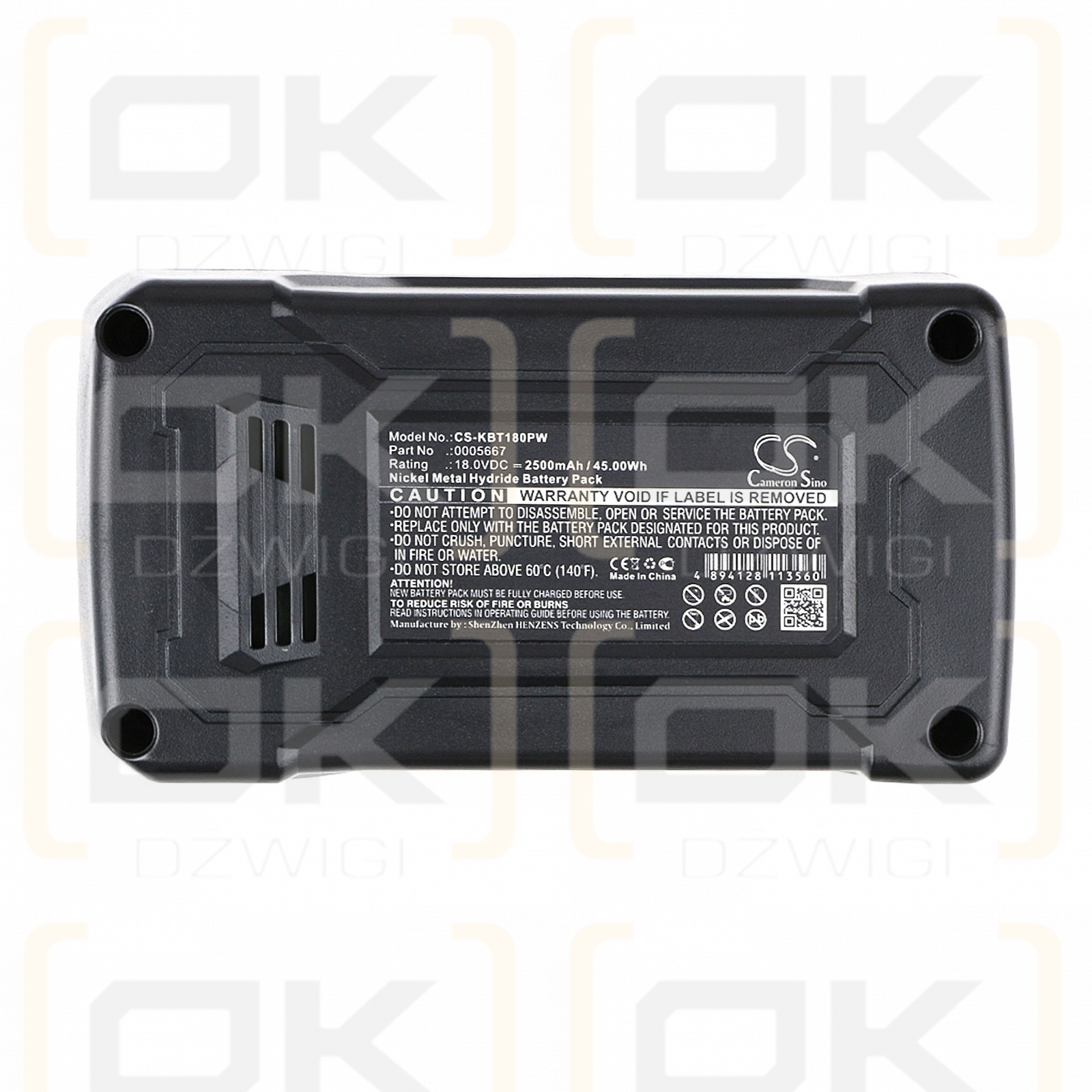 Bateria zamienna do Kobalt K18-NB15A / 0005667 2500 mAh Ni-MH 18 V (Cameron Sino)