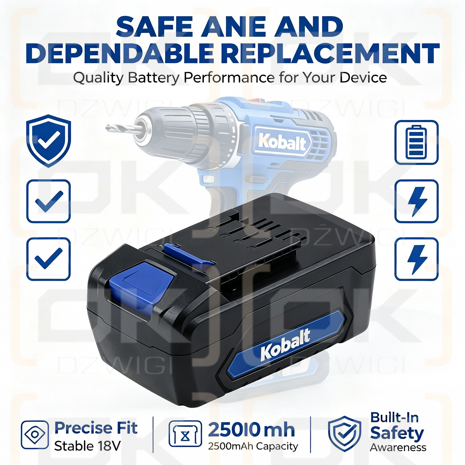 Bateria zamienna do Kobalt K18-NB15A / 0005667 2500 mAh Ni-MH 18 V (Cameron Sino)