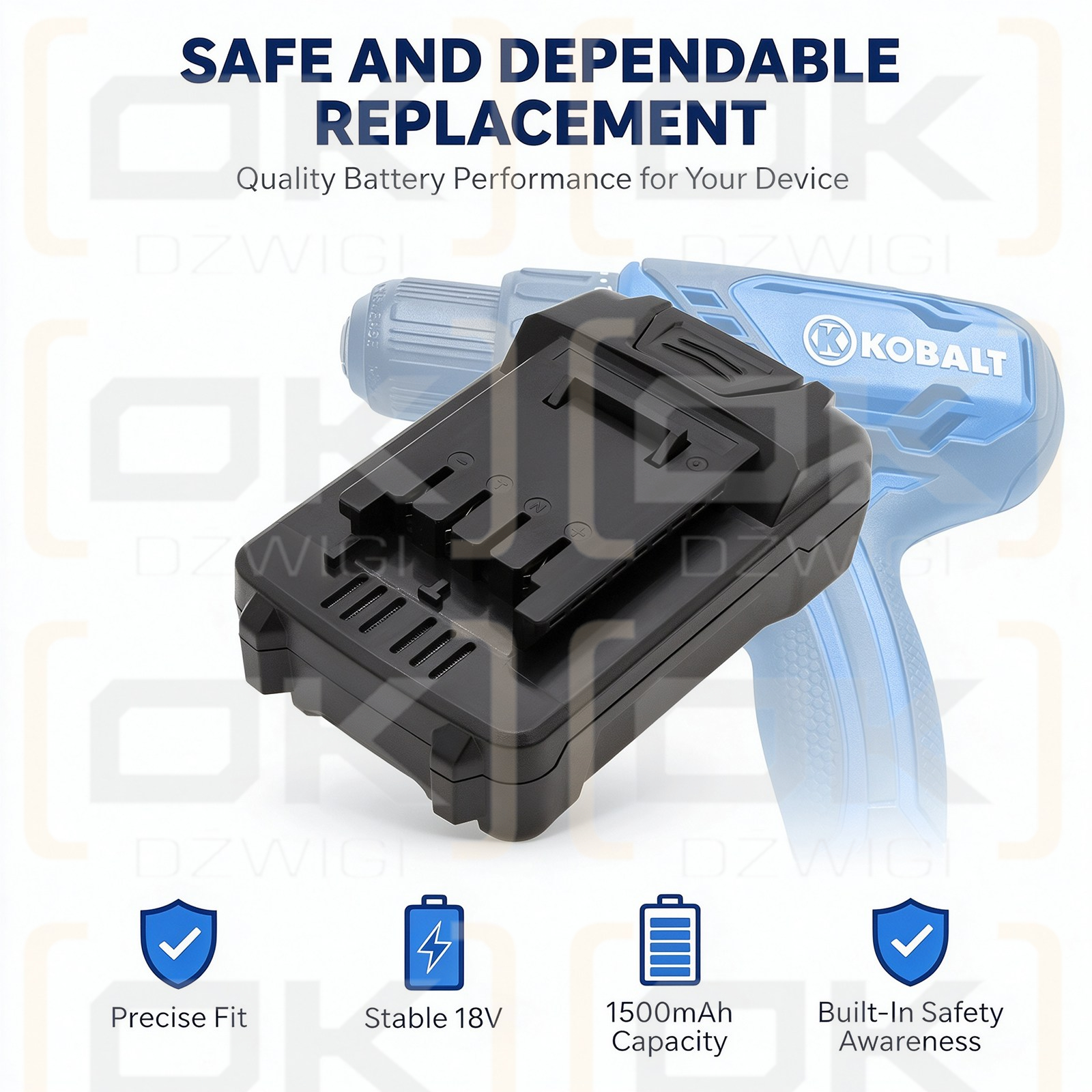 Bateria zamienna do Kobalt K18LD-26A / K18-LBS23A 2500 mAh Li-ion 18 V (Cameron Sino)