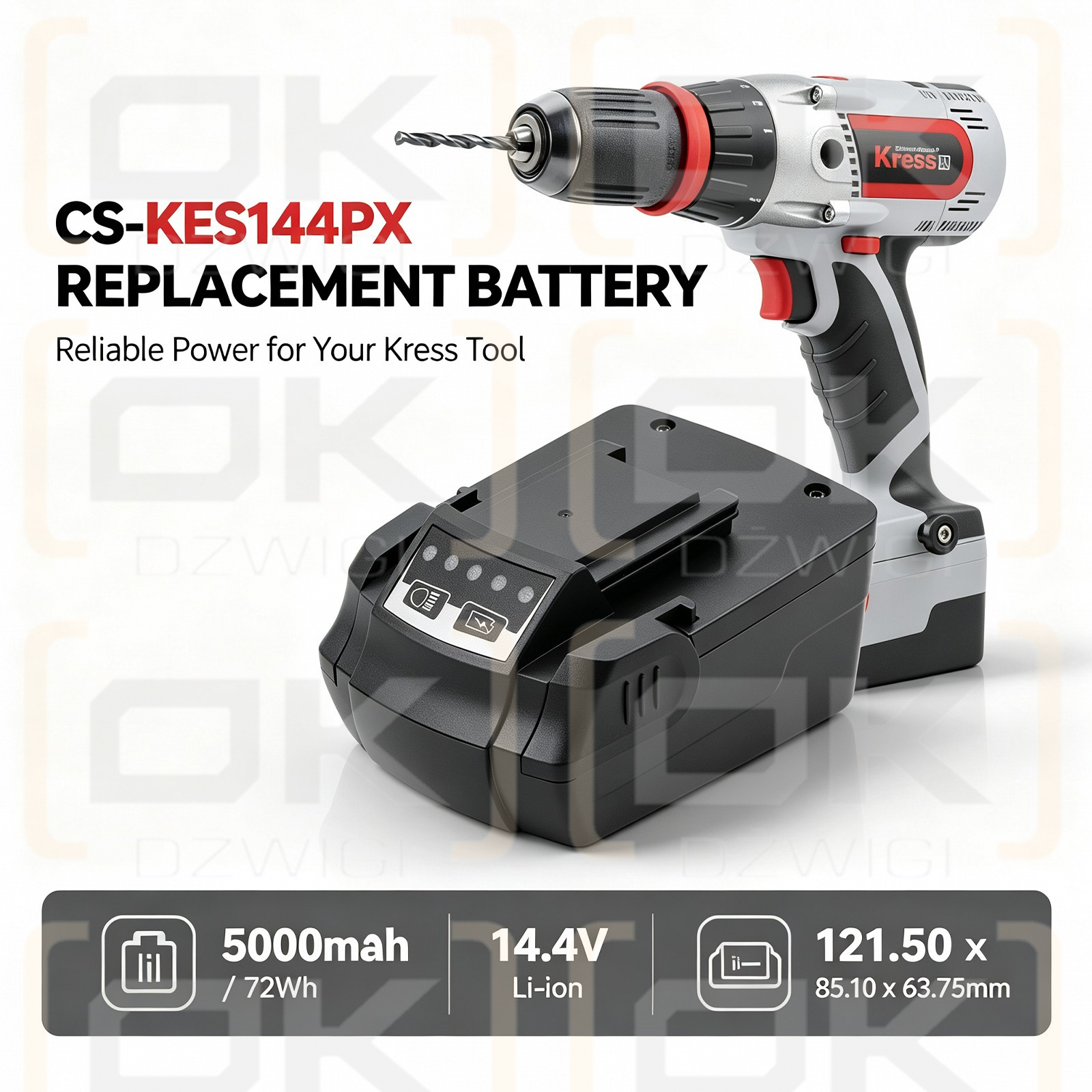 Bateria zamienna do Kress 144 AFB / APF 144/4.2 5000 mAh Li-ion 14.4 V (Cameron Sino)